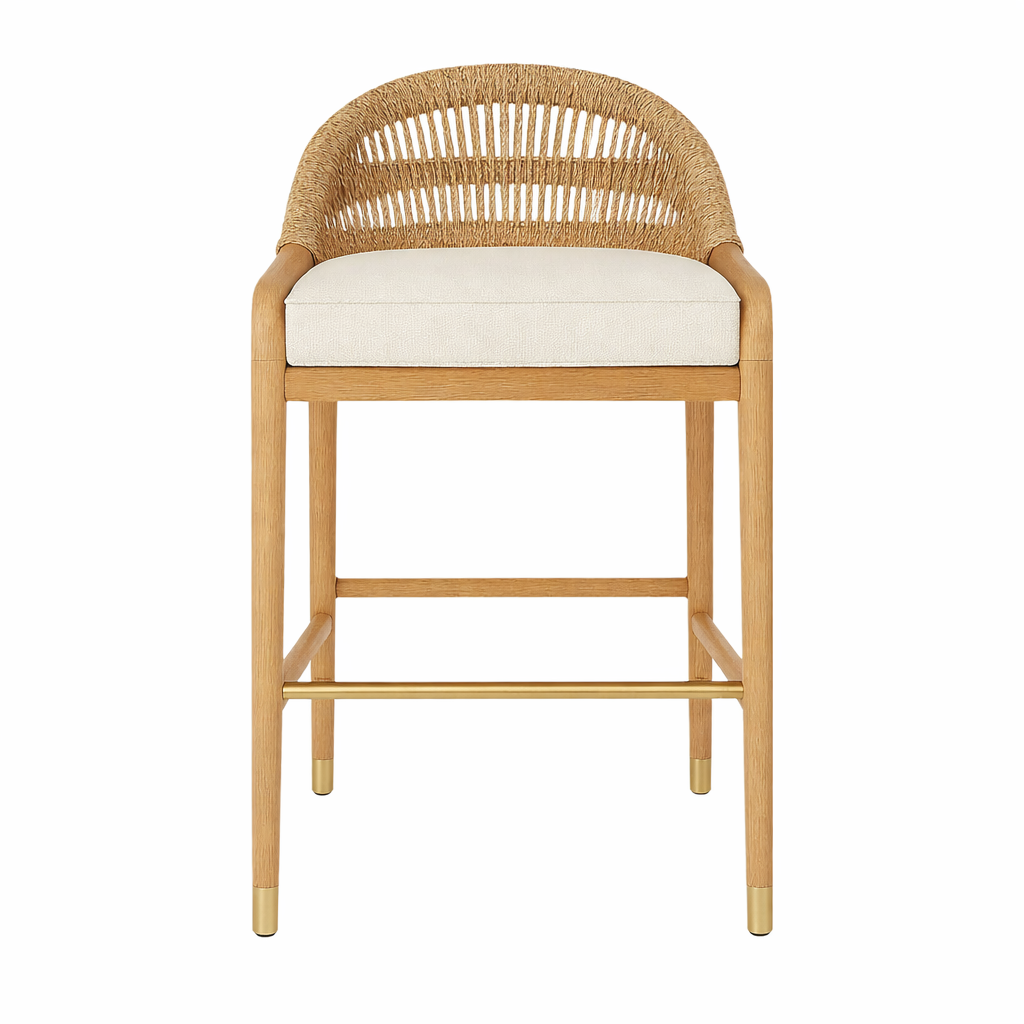 Fara Rope-Backed Upholstered Bar & Counter Stool