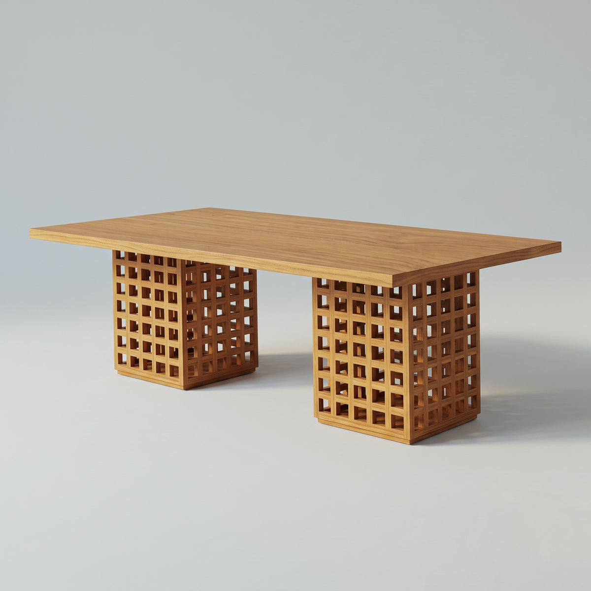 The Bee Hive Box Table in Teak Natural