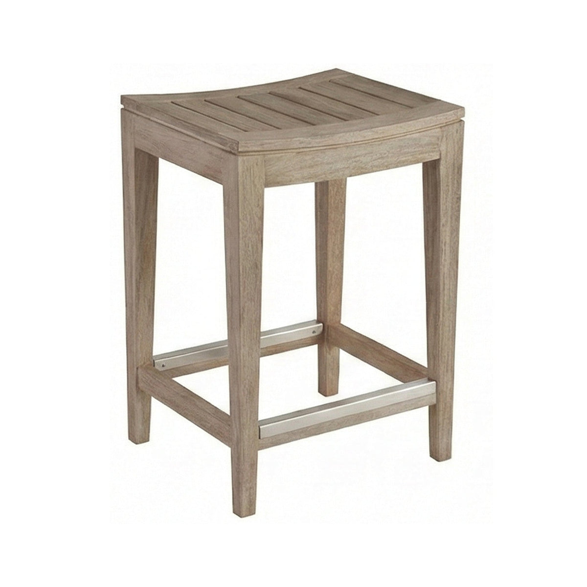 Dominique Backless Teak Outdoor Bar Stool