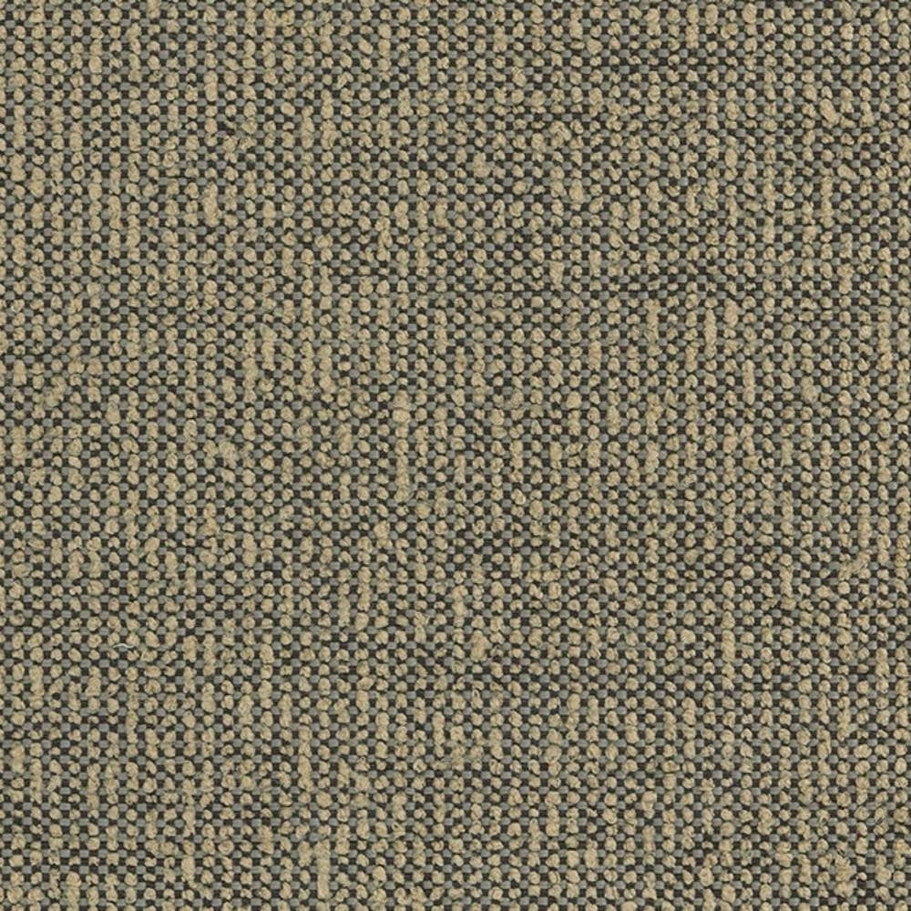 Close-up of beige and gray basket-weave upholstery fabric showing textured 100% polyester heavy-duty weave, ideal for indoor sofas and other neutral upholstery applications.