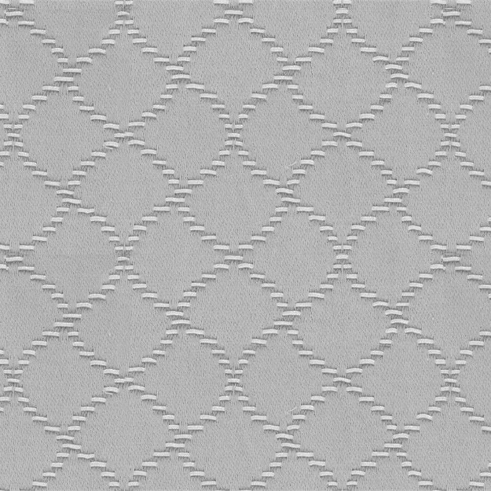 Close-up of natural-tone trellis upholstery fabric (55% cotton, 45% polyester) showing stitched diamond lattice pattern and subtle textured weave for contemporary sofa upholstery.