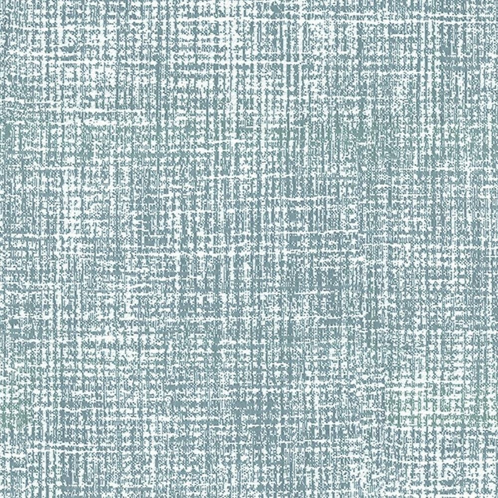 Close-up of light teal-gray crosshatch upholstery fabric on a white ground, showing a fine woven-like textured pattern; 100% polyester suitable for contemporary sofas.
