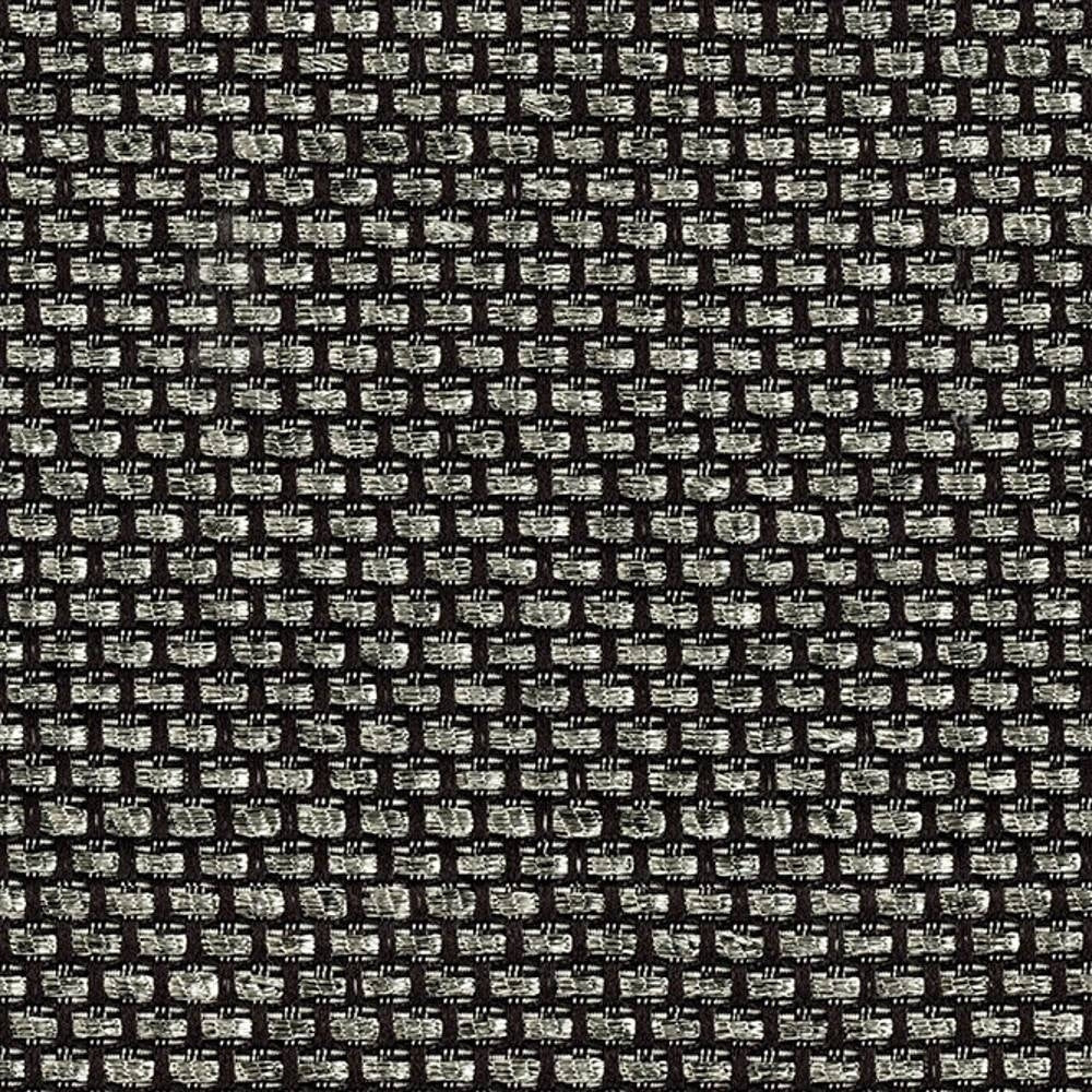 Close-up of beige and dark-brown woven upholstery fabric showing a small rectangular grid texture; 100% polyester yarns create a subtle two-tone, slub finish suitable for sofa upholstery.