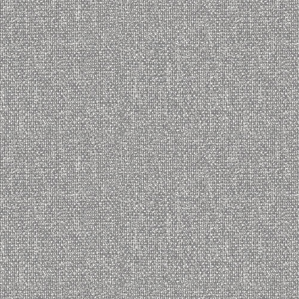 Close-up swatch of light gray 100% polyester woven upholstery fabric showing a tight, subtle basket-weave texture ideal for sofas.