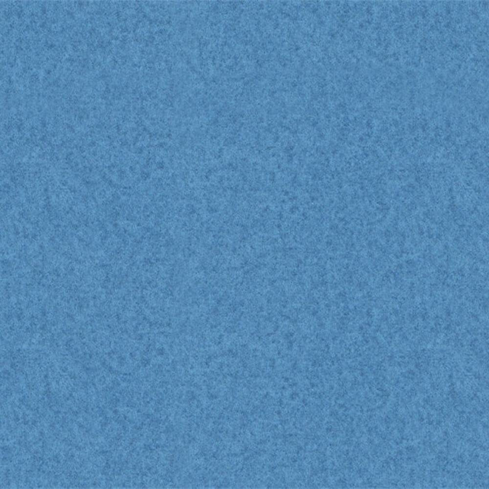 Close-up of a blue mottled upholstery fabric swatch in 100% polyester, showing a soft, fine textured surface suitable for sofa and office upholstery.