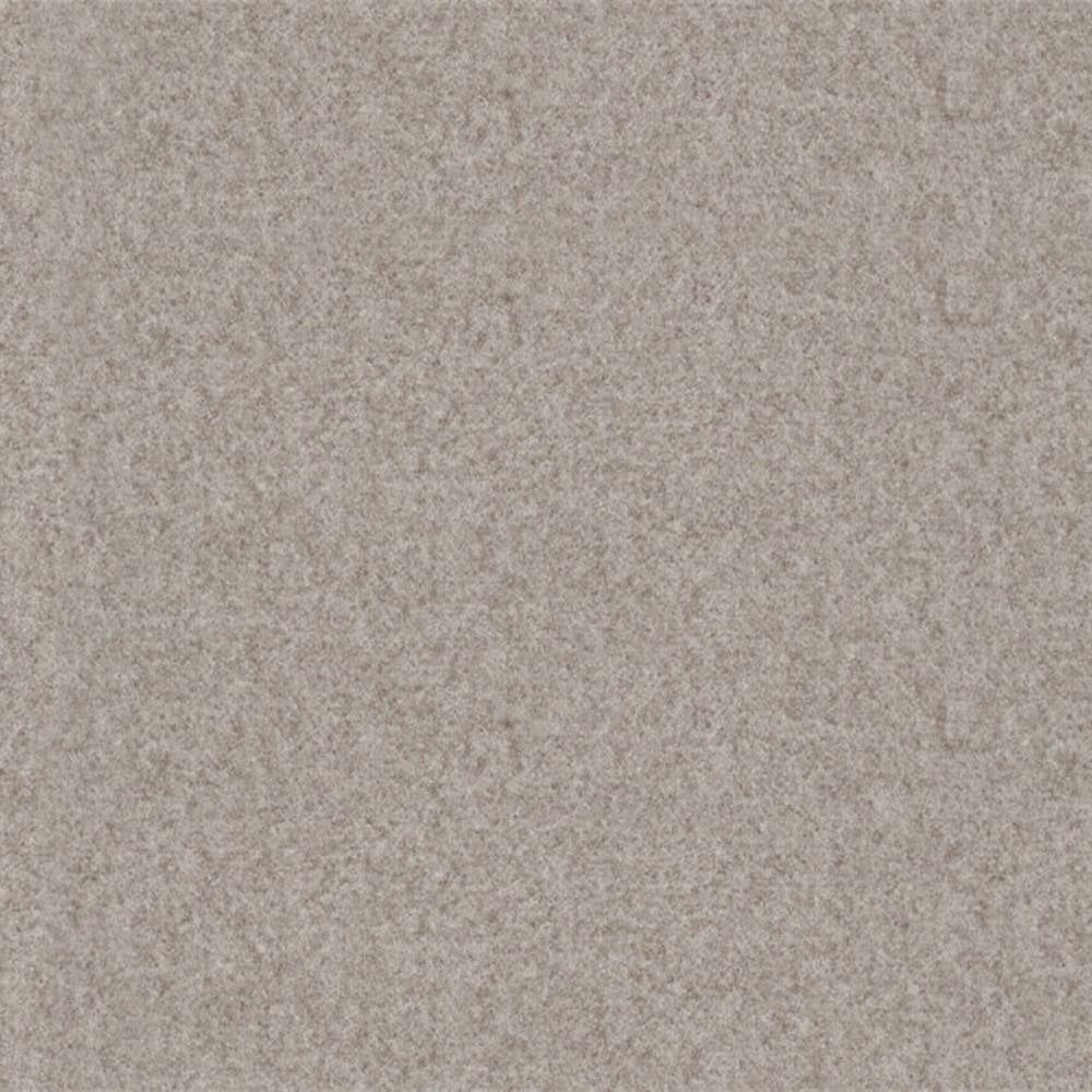Close-up of light taupe heathered upholstery fabric in 100 percent polyester, showing a soft, fine textured weave as a flat sample suitable for sofas and office seating.