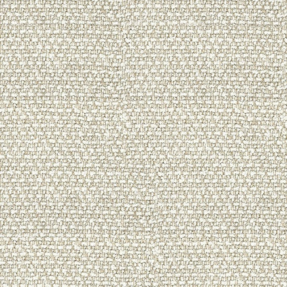 Close-up of cream woven 100% polyester upholstery fabric showing a subtle textured weave, ideal for contemporary sofas and neutral interior applications.
