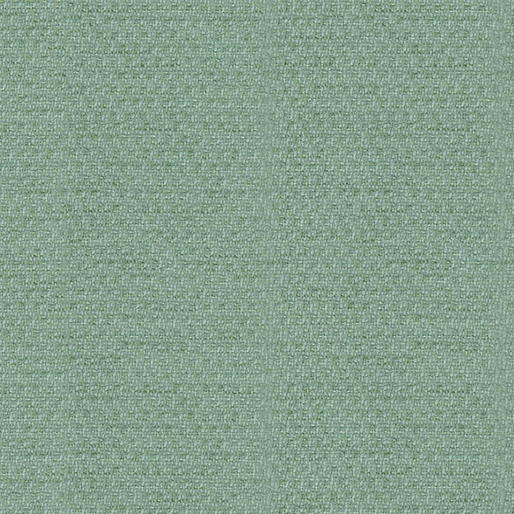 Close-up swatch of muted sage green woven upholstery fabric, 100% polyester, showing a tight, uniform texture suitable for indoor sofas and seating.