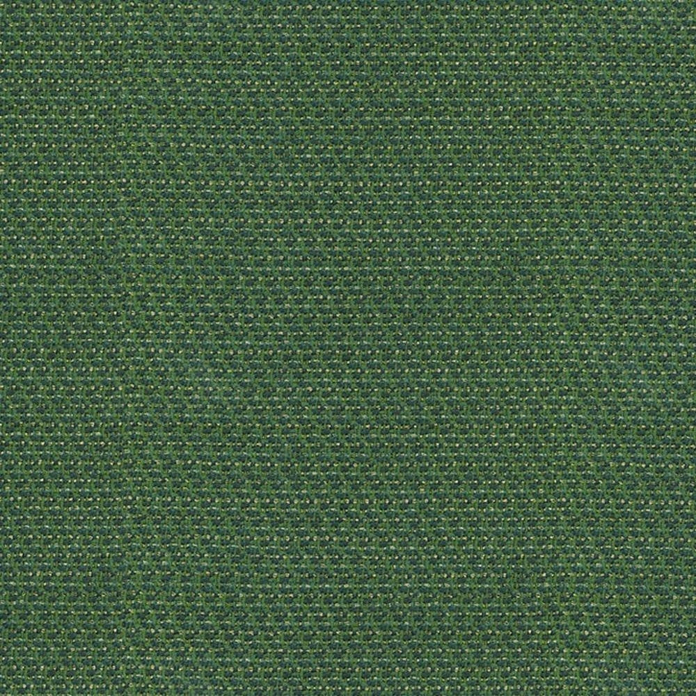 Close-up of green woven 100% polyester upholstery fabric showing a tight, textured weave ideal for indoor sofa applications.