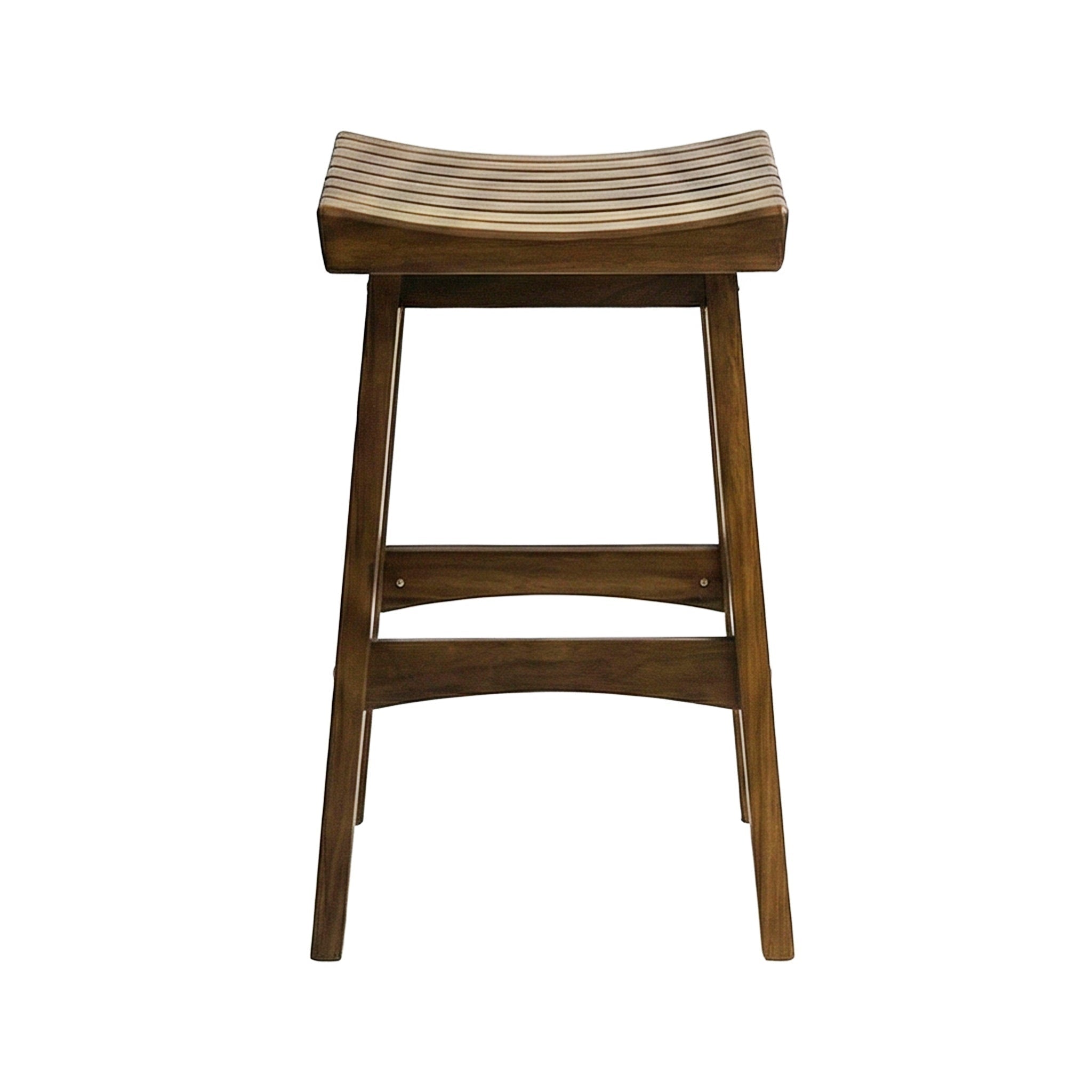 Gregoire Backless Teak Outdoor Bar Stool