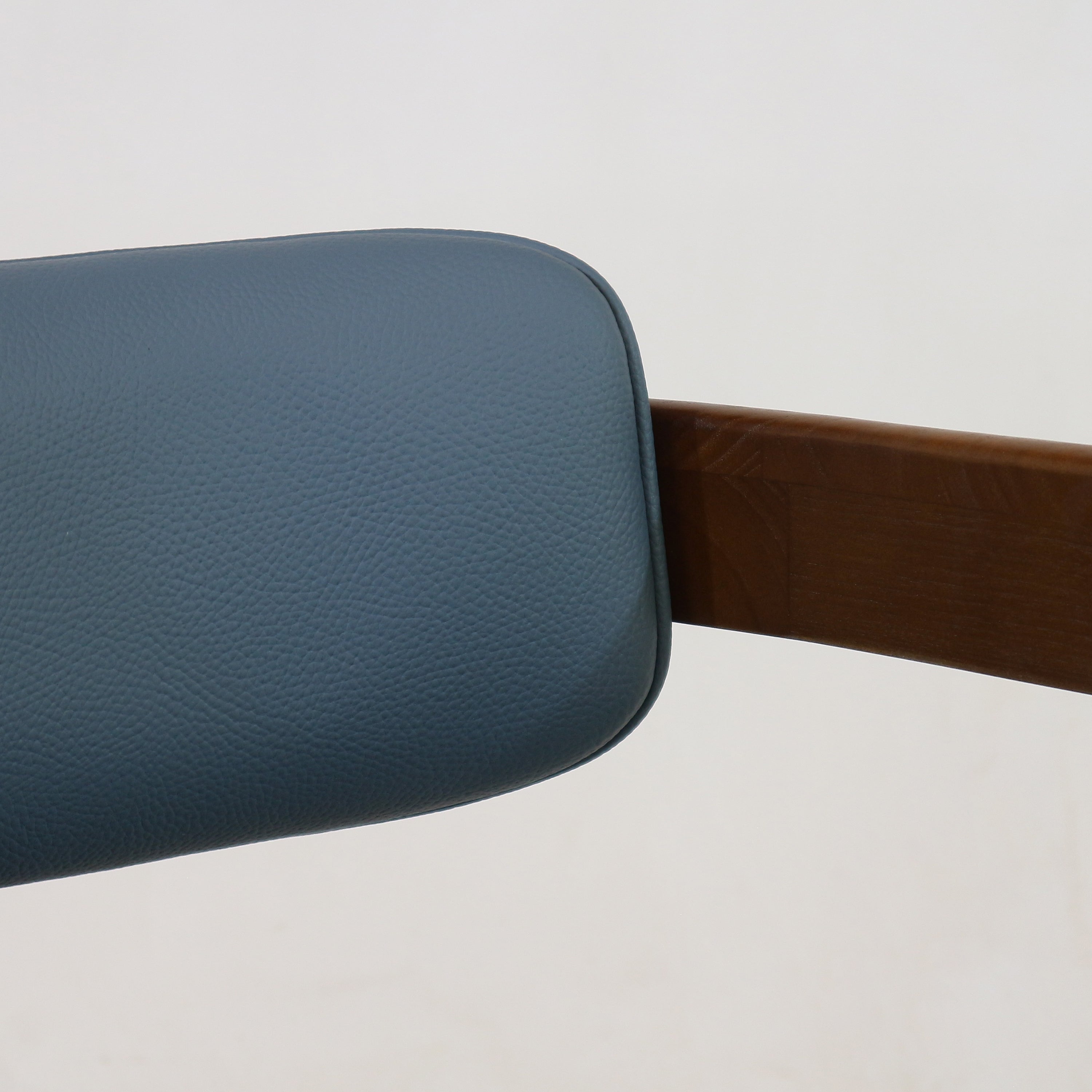 Pamplona Walnut Dining Chair with Rubio Monocoat Finish and Blue Leather