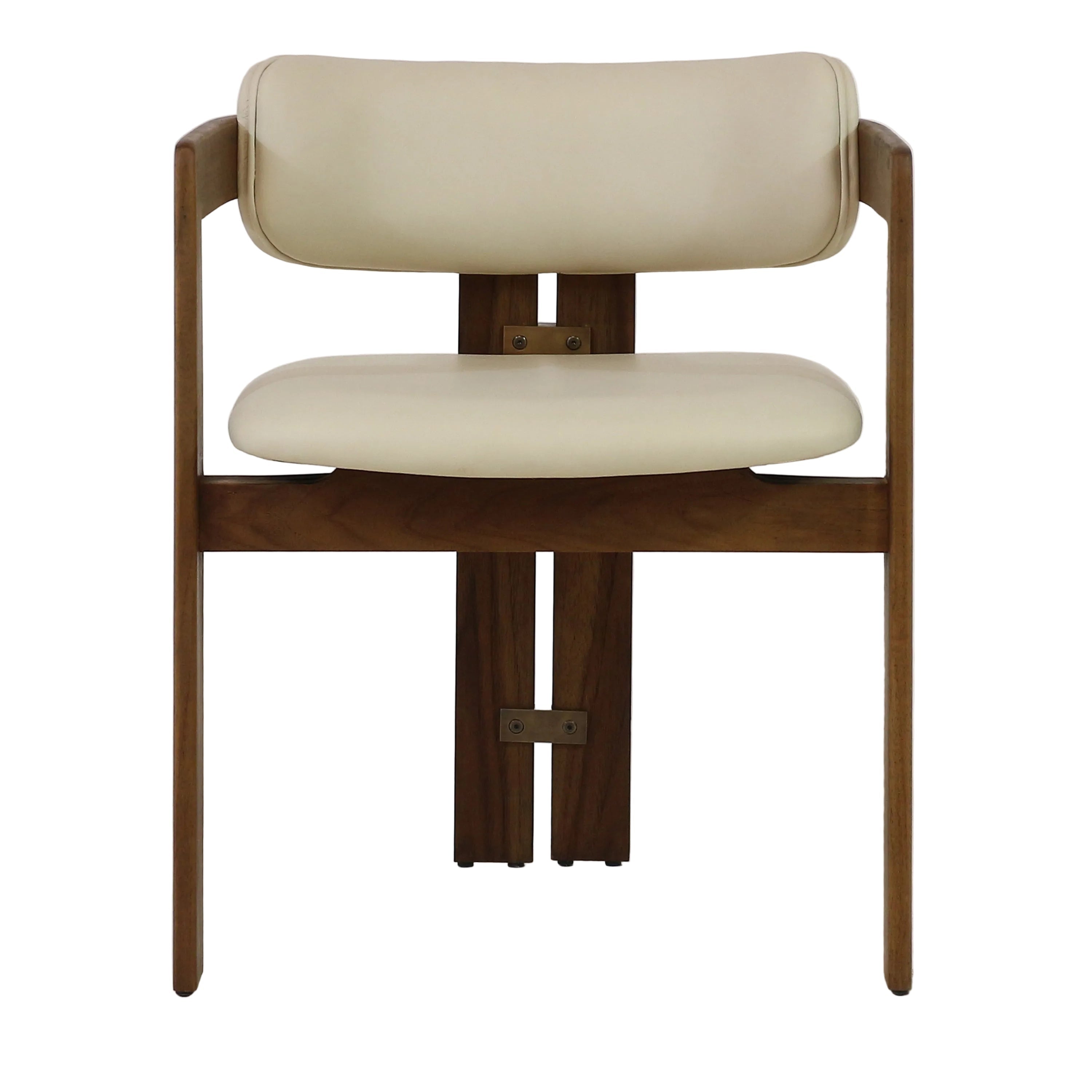 Pamplona Walnut Dining Chair with Rubio Monocoat Finish and Cream Gruppo Mastrotto Leather