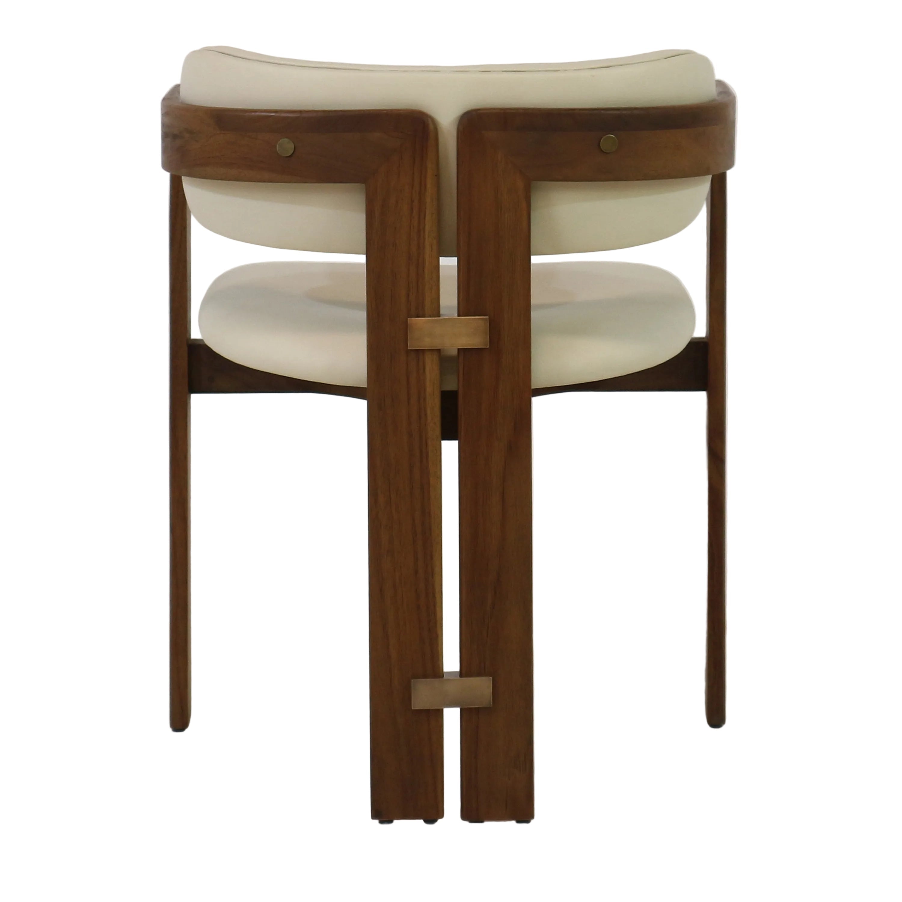 Pamplona Walnut Dining Chair with Rubio Monocoat Finish and Cream Gruppo Mastrotto Leather
