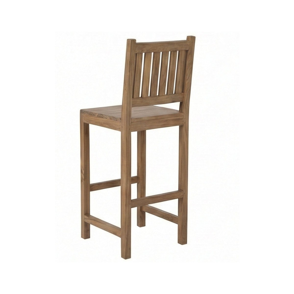 Patrice Upholstered Armless Teak Outdoor Bar Stool