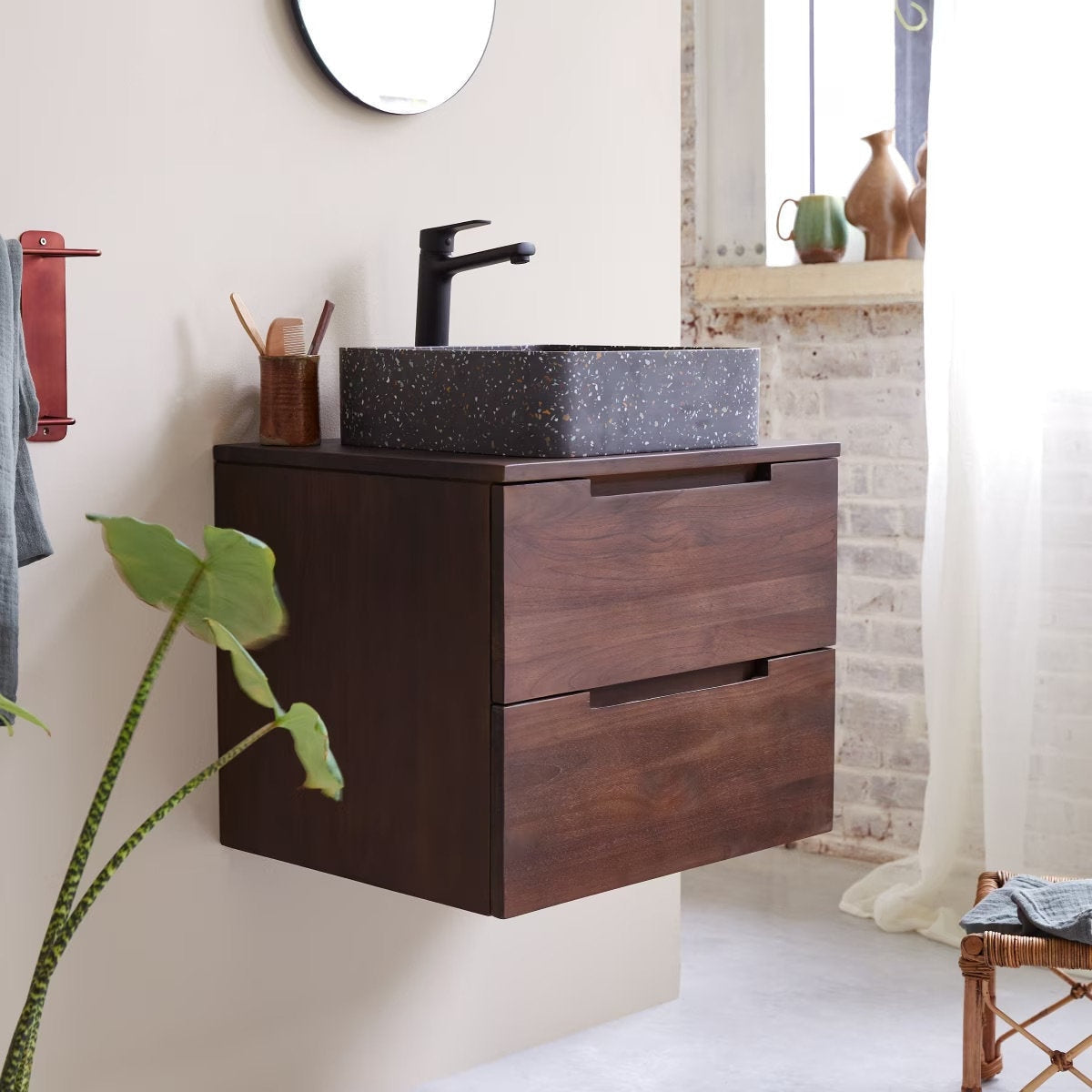 Sophia Solid Teak 24" Floating Single Bathroom Vanity