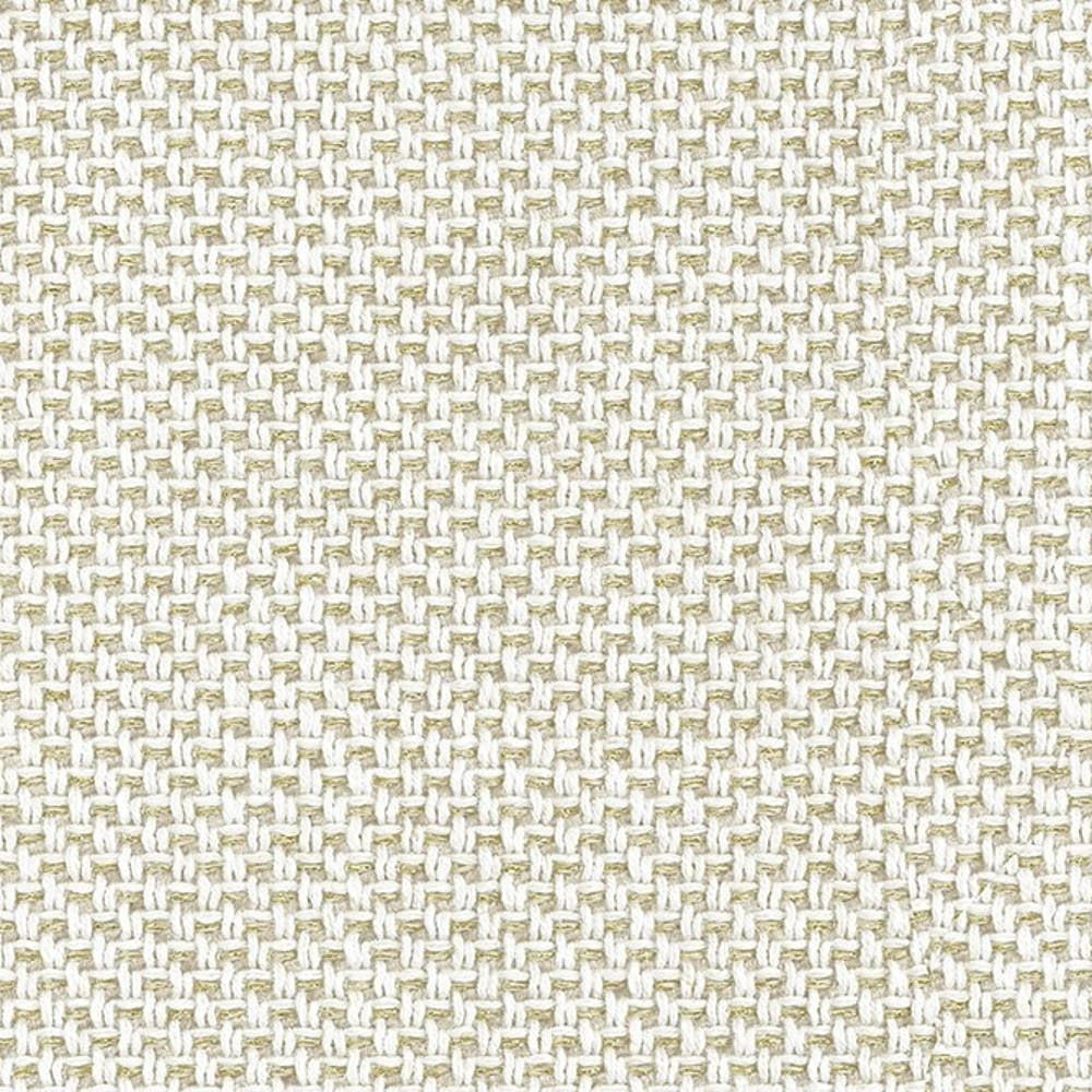 Close-up of cream-beige woven upholstery fabric in a 25% linen, 50% viscose, 25% polyester blend showing a textured basket-weave ideal for contemporary and modern sofas.