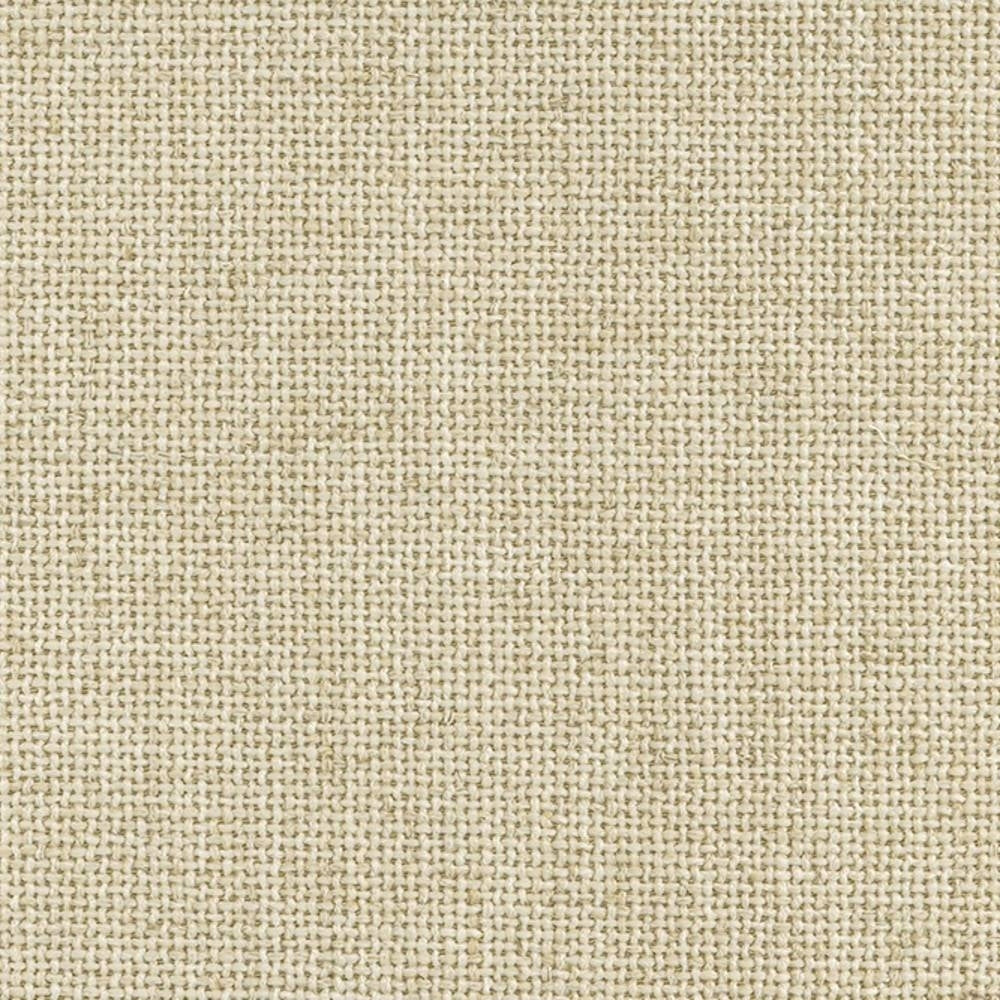 Close-up of a beige woven upholstery fabric swatch in a 12% linen, 40% acrylic, 48% polyester blend, showing a textured basket-weave yarn pattern ideal for sofas and indoor upholstery.