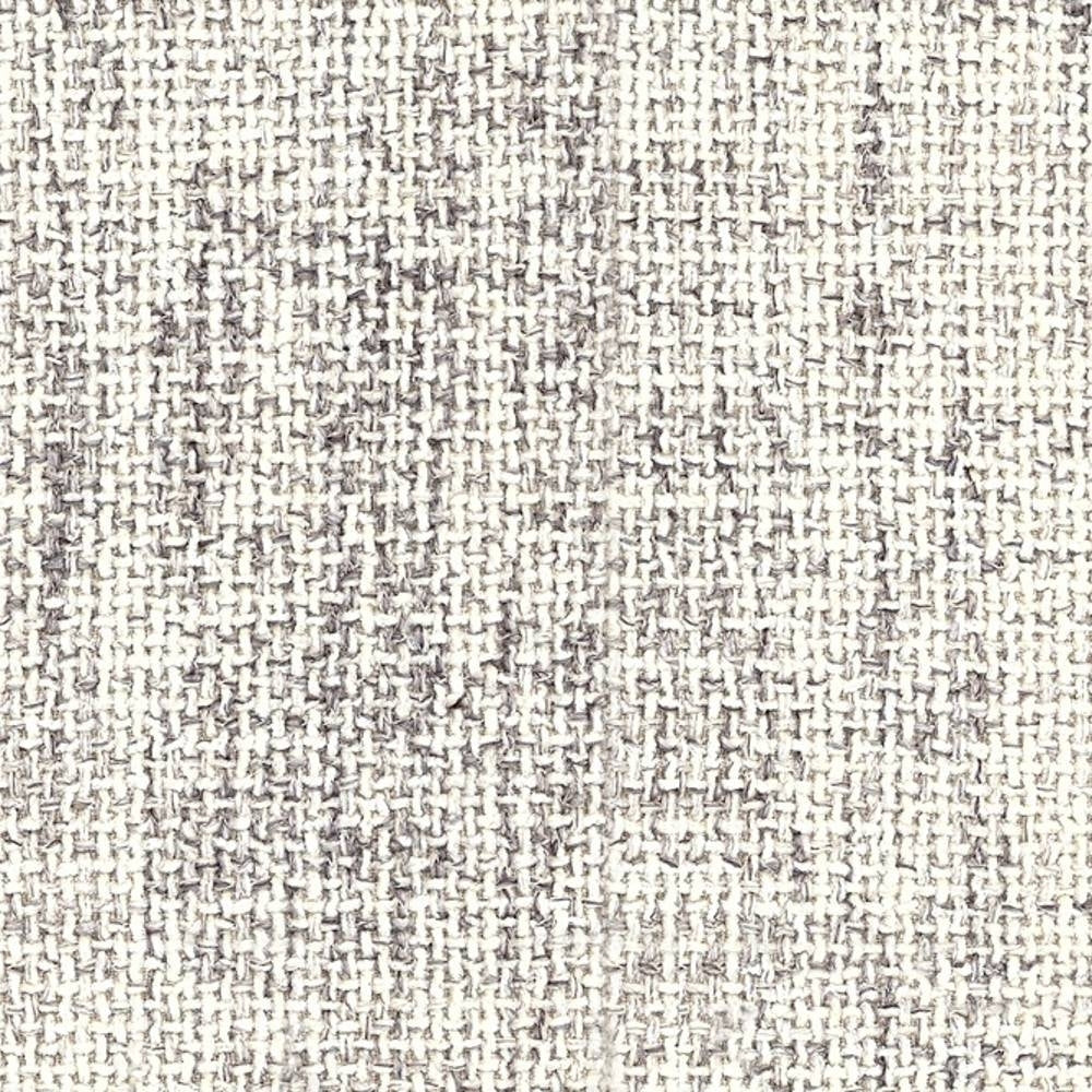 Close-up of a light cream-beige woven upholstery fabric swatch with subtle gray flecking and coarse basket-weave texture; 54% rayon, 7% acrylic, 39% triacetate, suitable for contemporary/modern sofas and office seating.