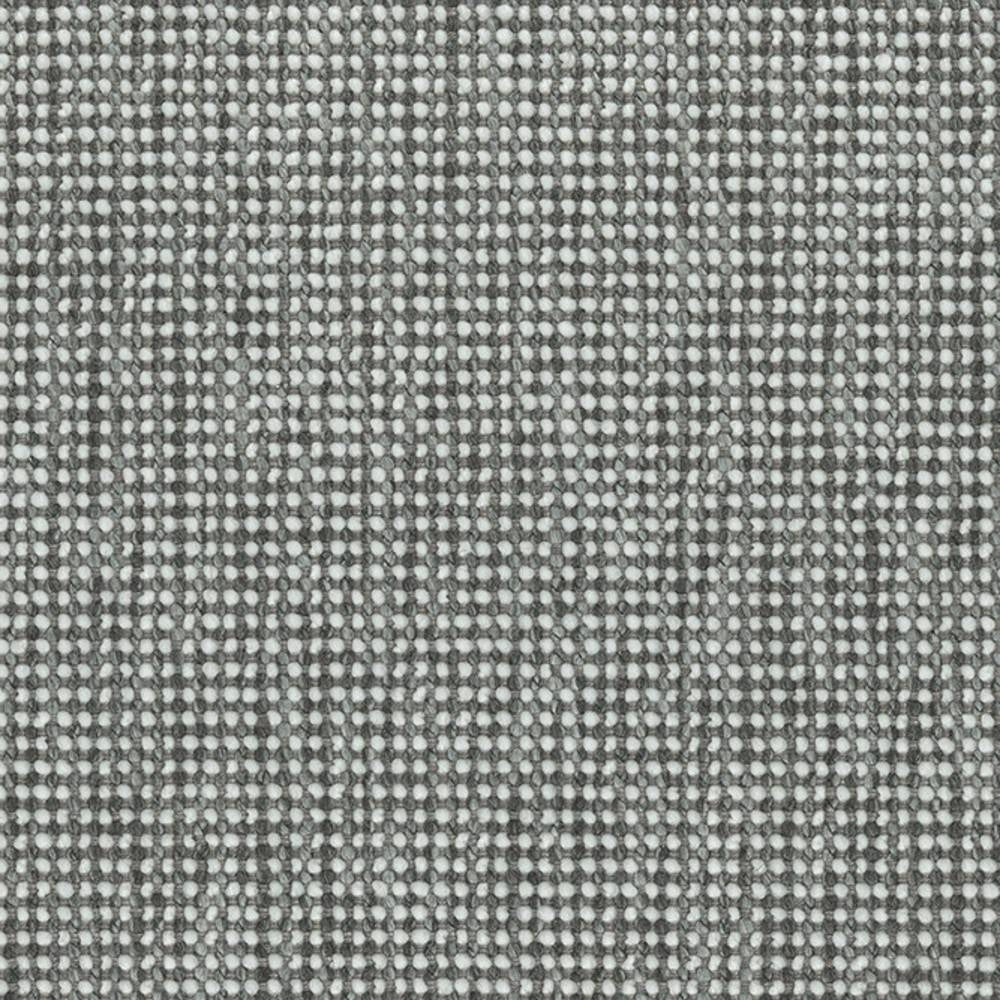 Close-up of neutral off-white and pale gray woven upholstery fabric showing a tight, small-scale basketweave texture; durable blend of wool, linen, viscose, acrylic and polyester for modern sofas.