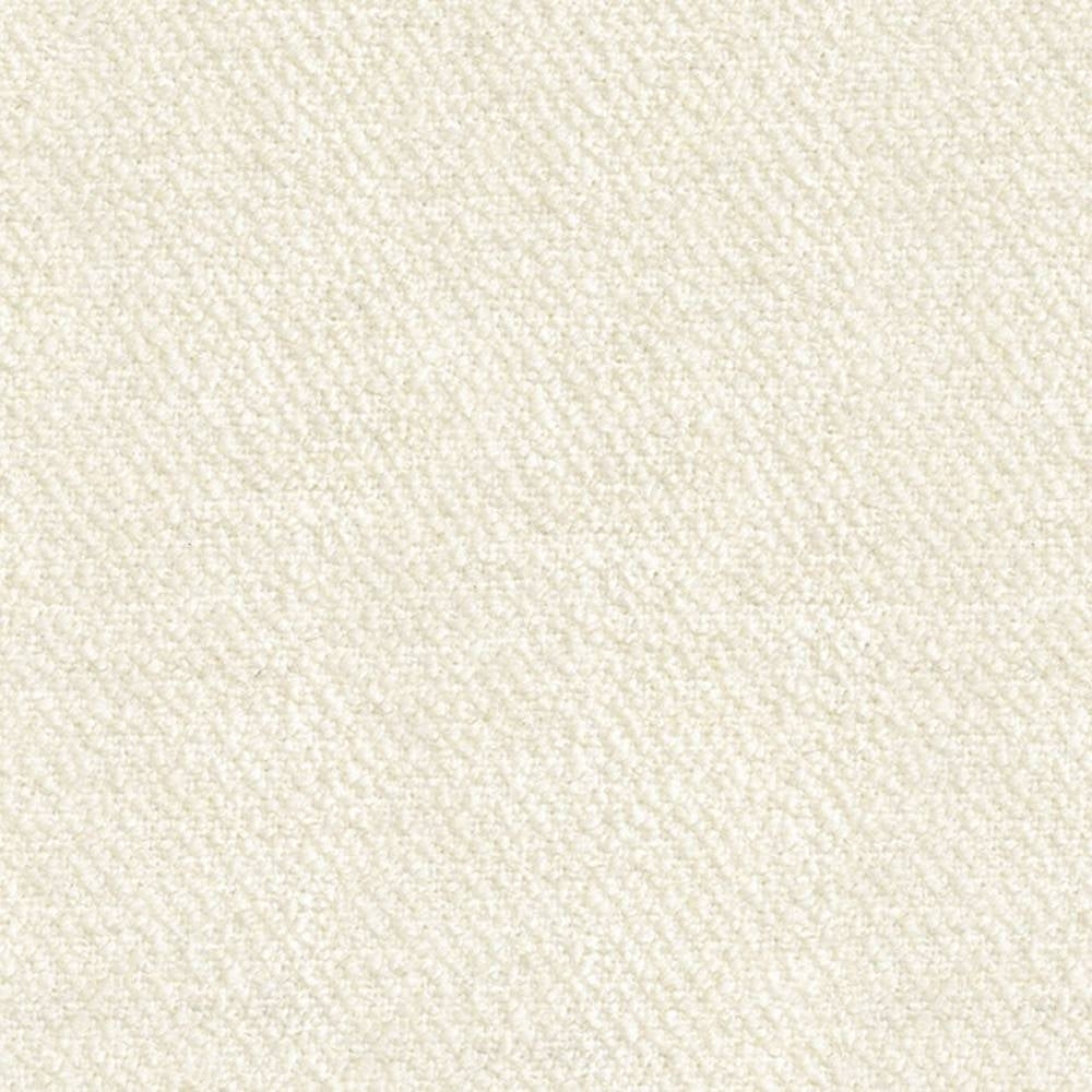 Close-up of cream boucle upholstery fabric showing a soft, dense looped texture in a wool, linen, viscose, acrylic and polyester blend for sofa upholstery.
