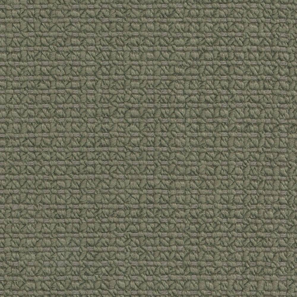 Close-up of sage-green upholstery fabric showing a tight, small-scale basketweave texture; 18% wool, 5% linen, 59% acrylic and 18% polyester blend designed for sofa upholstery.