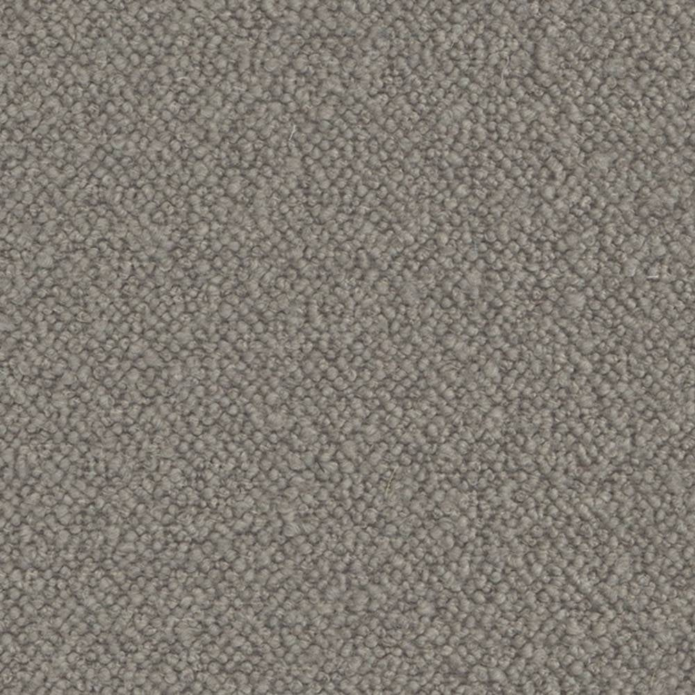 Close-up of beige boucle upholstery fabric showing tight looped texture in a 30% wool, 50% acrylic, 20% polyester heavy-duty blend, suitable for indoor sofas and neutral upholstery applications.