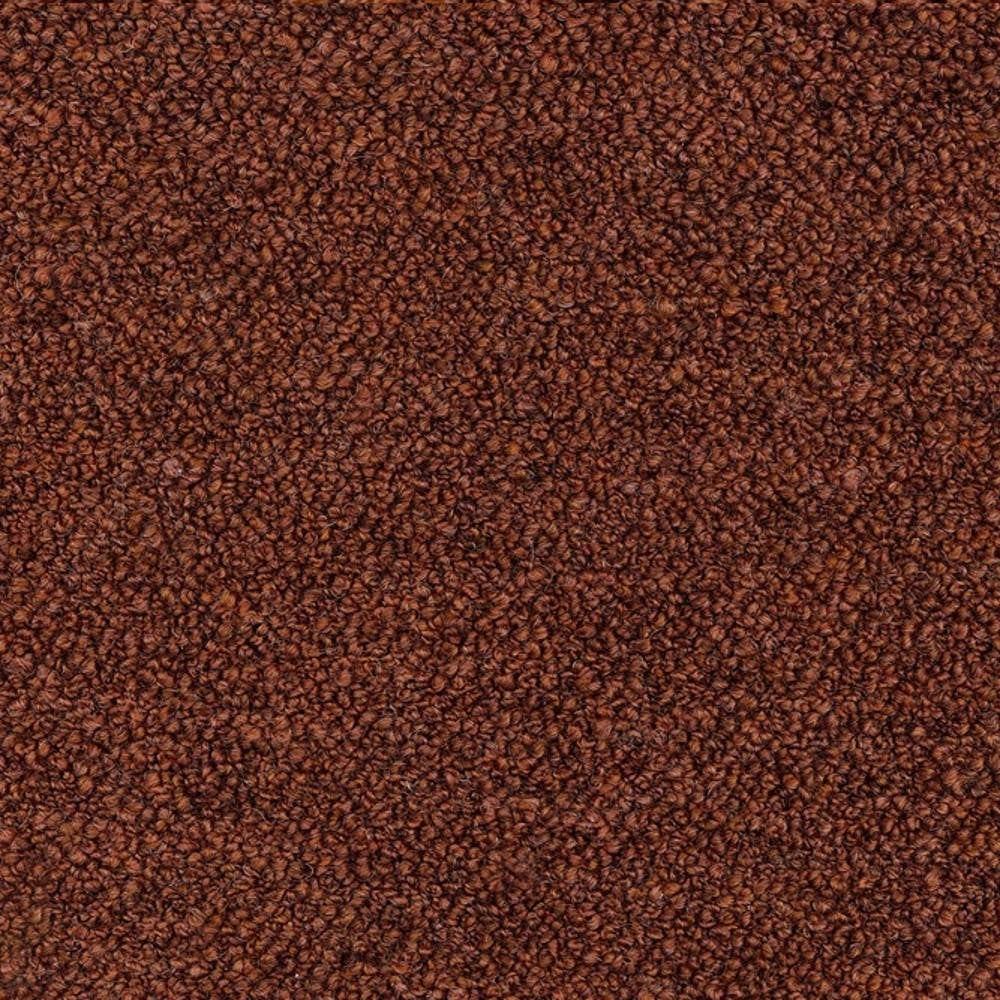 Close-up of deep brown bouclé upholstery fabric with tight looped texture; 30% wool, 40% acrylic, 30% polyester wool-blend ideal for contemporary sofa upholstery.