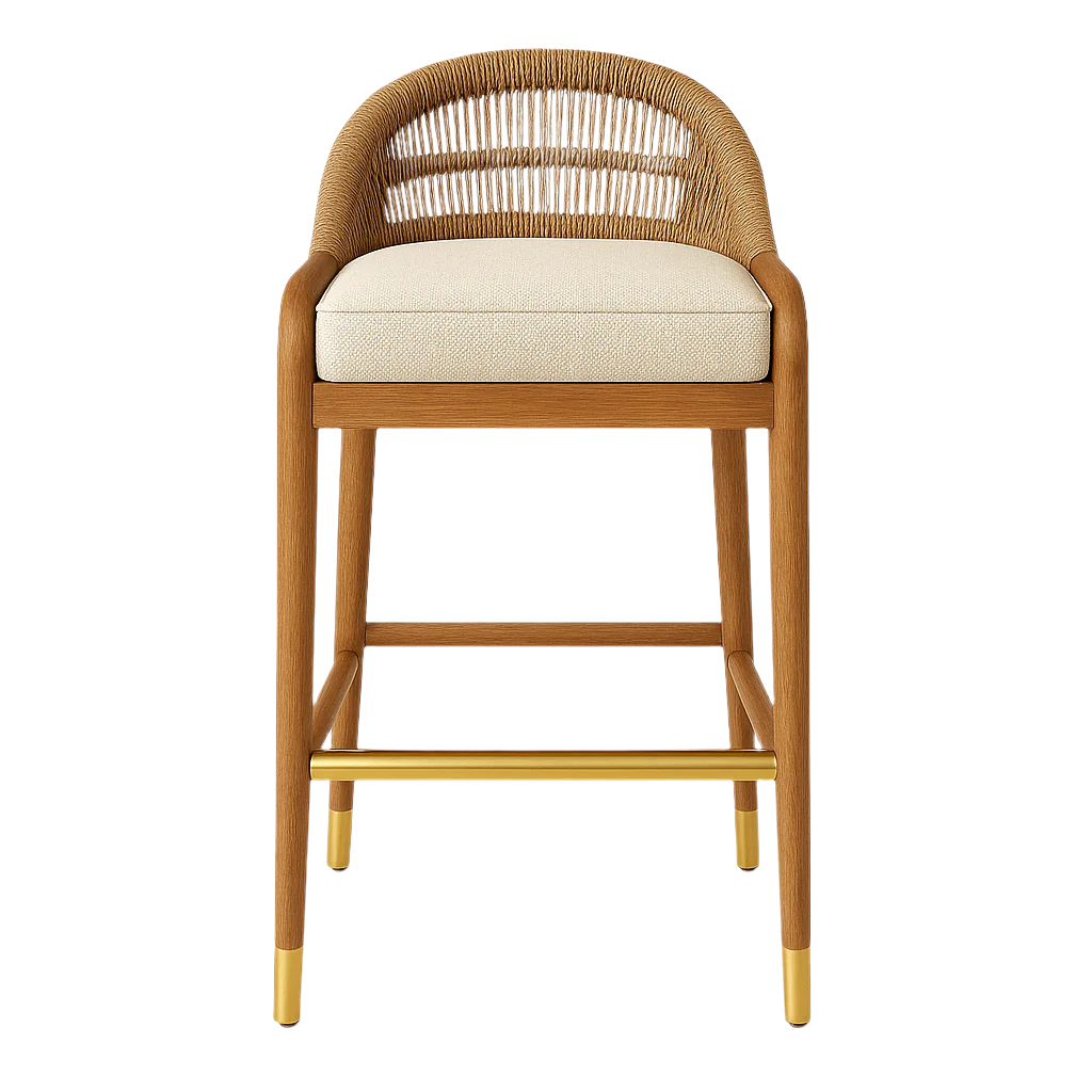 Fara Rope-Backed Upholstered Bar & Counter Stool
