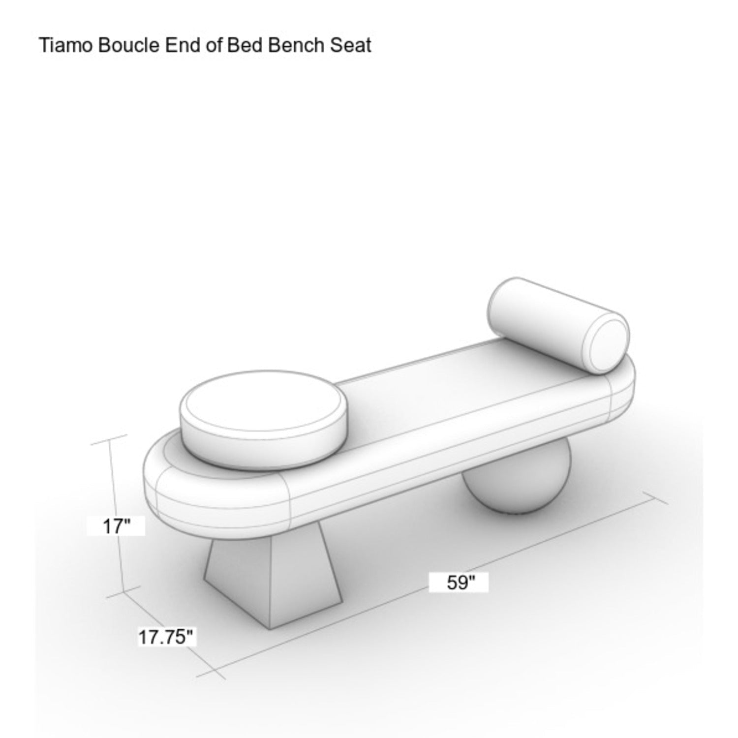 Tiamo Boucle End of Bed Bench Seat - NUEMA