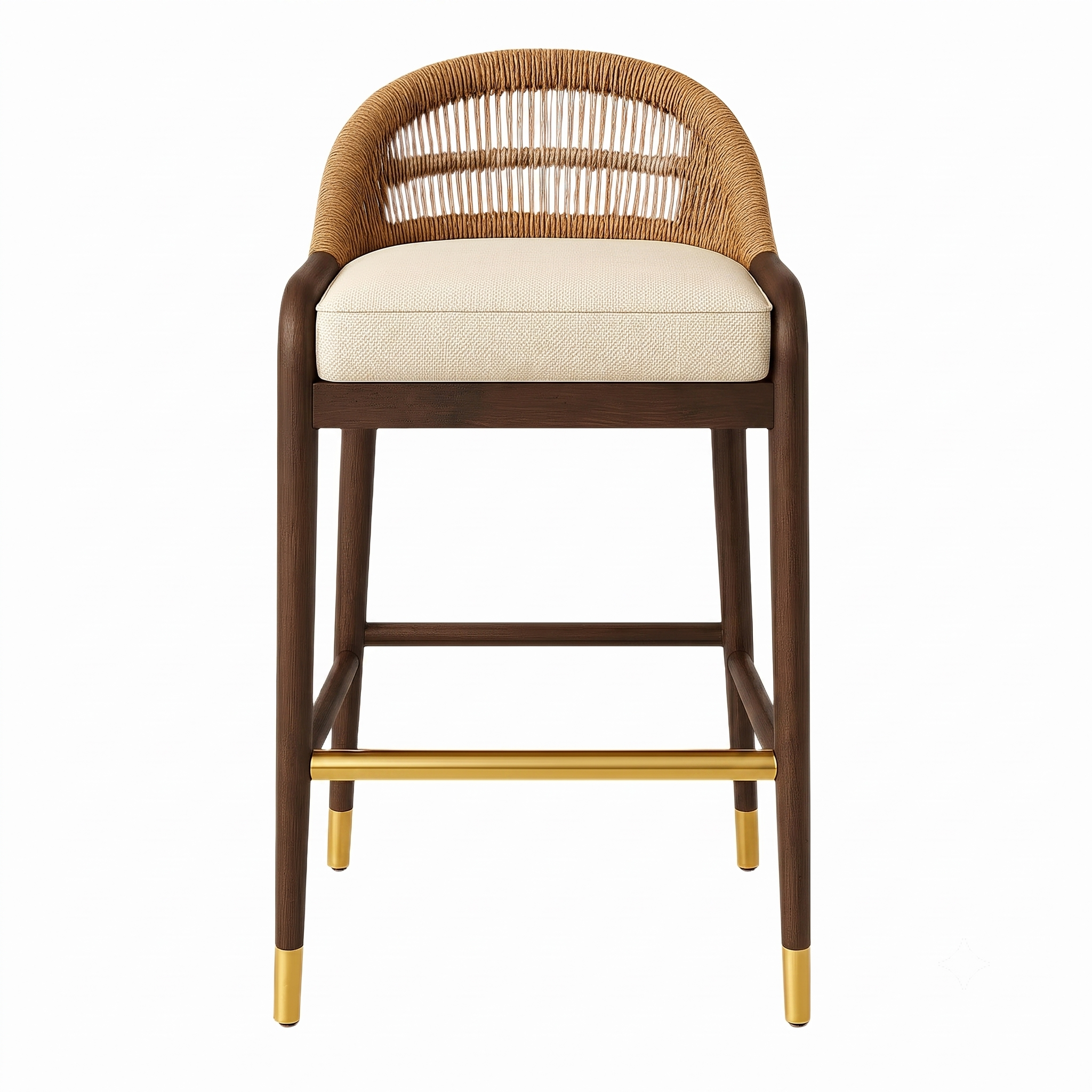 Fara Rope-Backed Upholstered Bar & Counter Stool