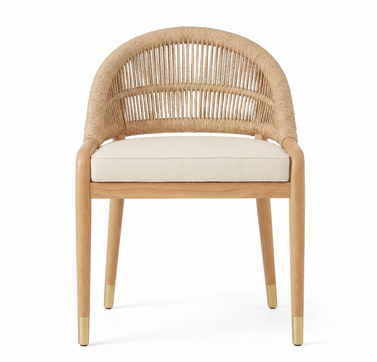 Fara Wooden Rope-Backed & Upholstered Dining Chair