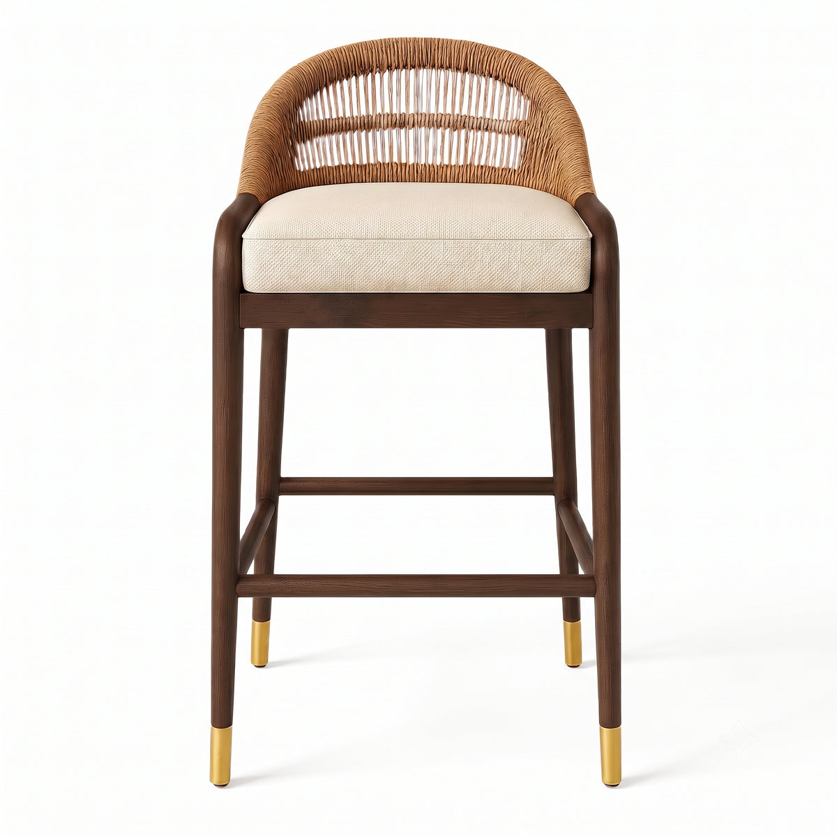 Fara Rope-Backed Upholstered Bar & Counter Stool