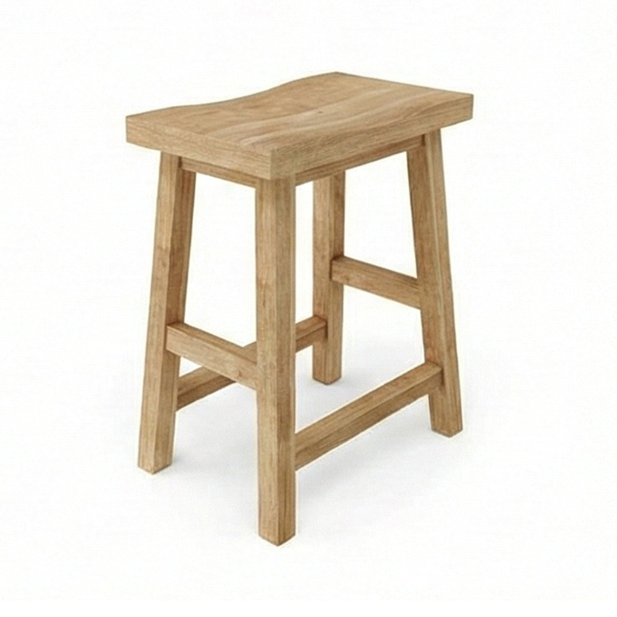 Aimee Rectangle Backless Teak Outdoor Bar Stool