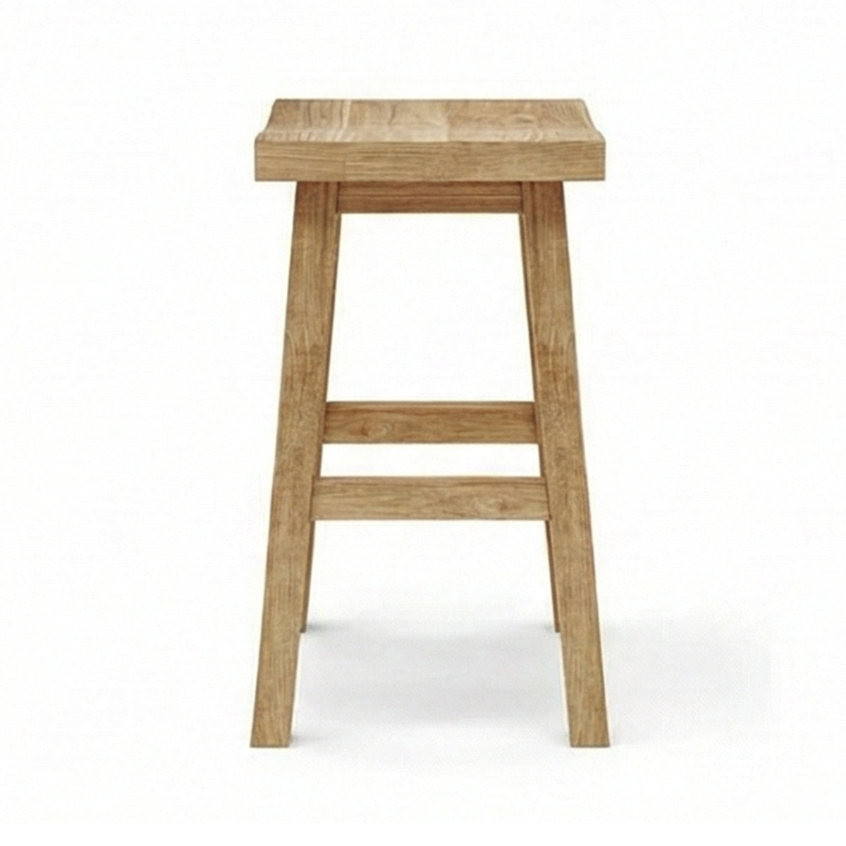 Aimee Rectangle Backless Teak Outdoor Bar Stool