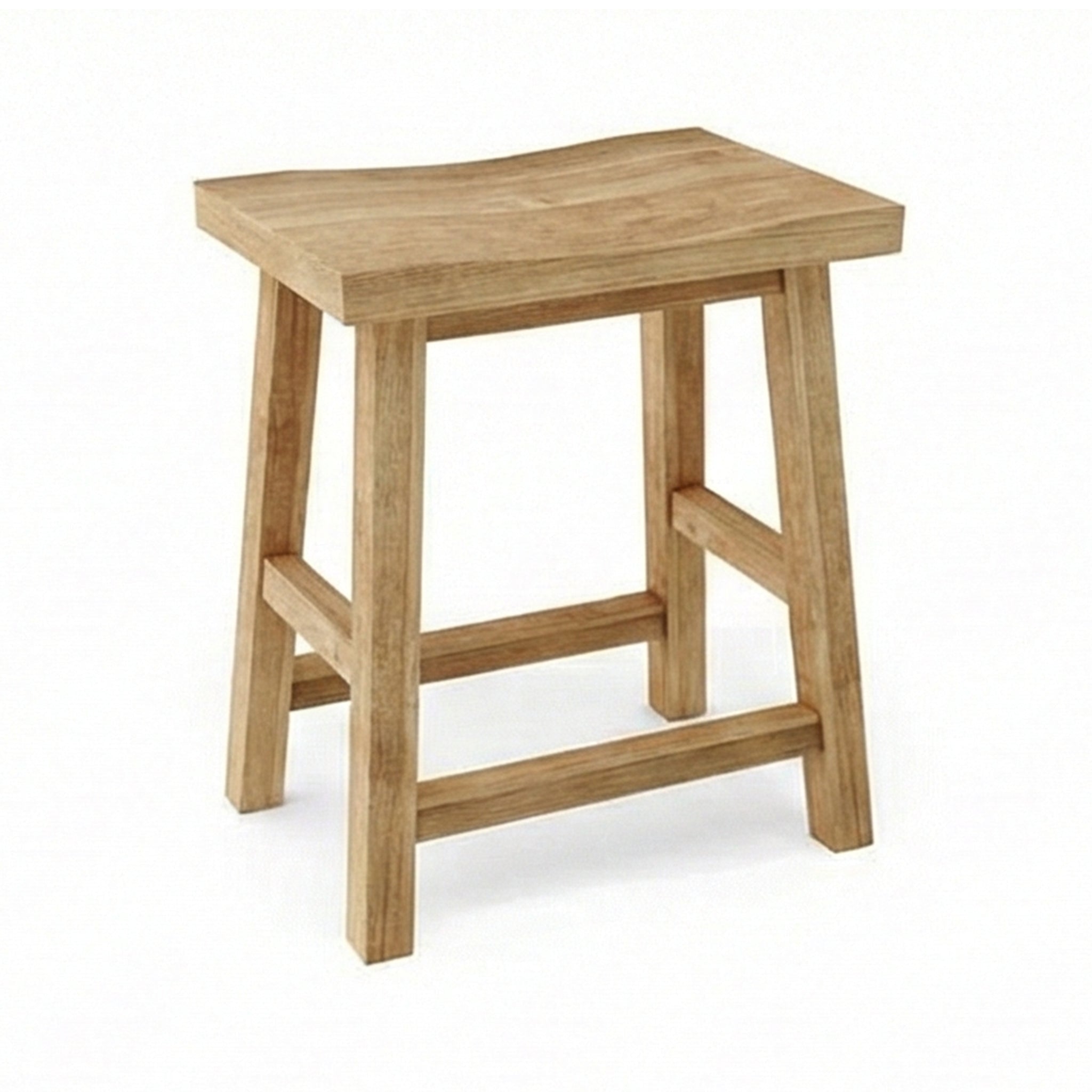 Aimee Rectangle Backless Teak Outdoor Bar Stool