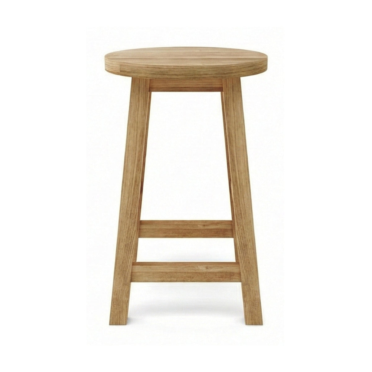 Aimee Round Backless Teak Outdoor Bar Stool