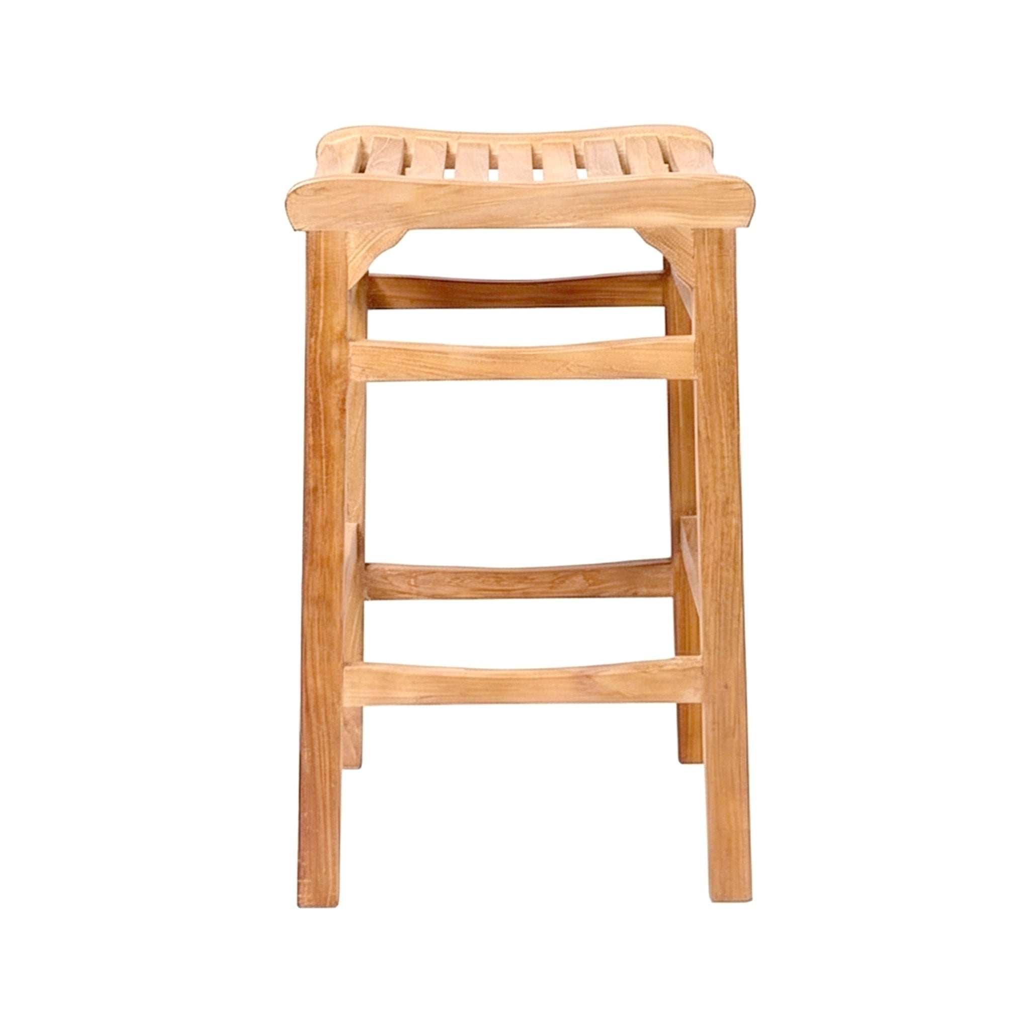 Aurelien Backless Teak Outdoor Bar Stool