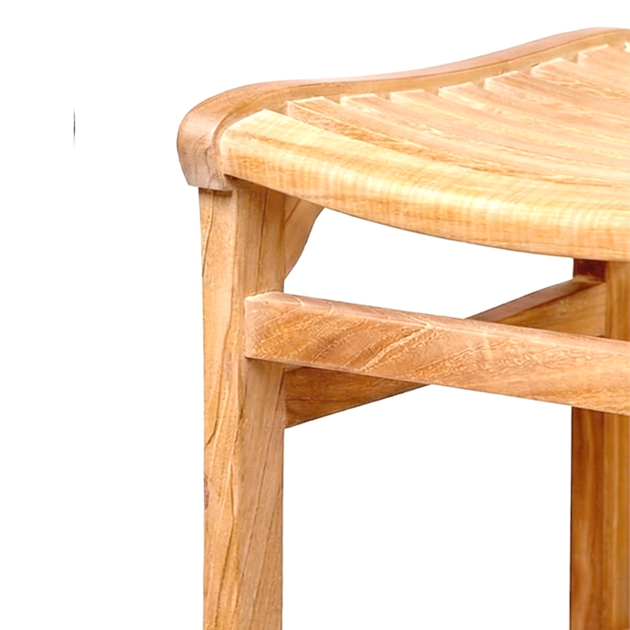 Aurelien Backless Teak Outdoor Bar Stool