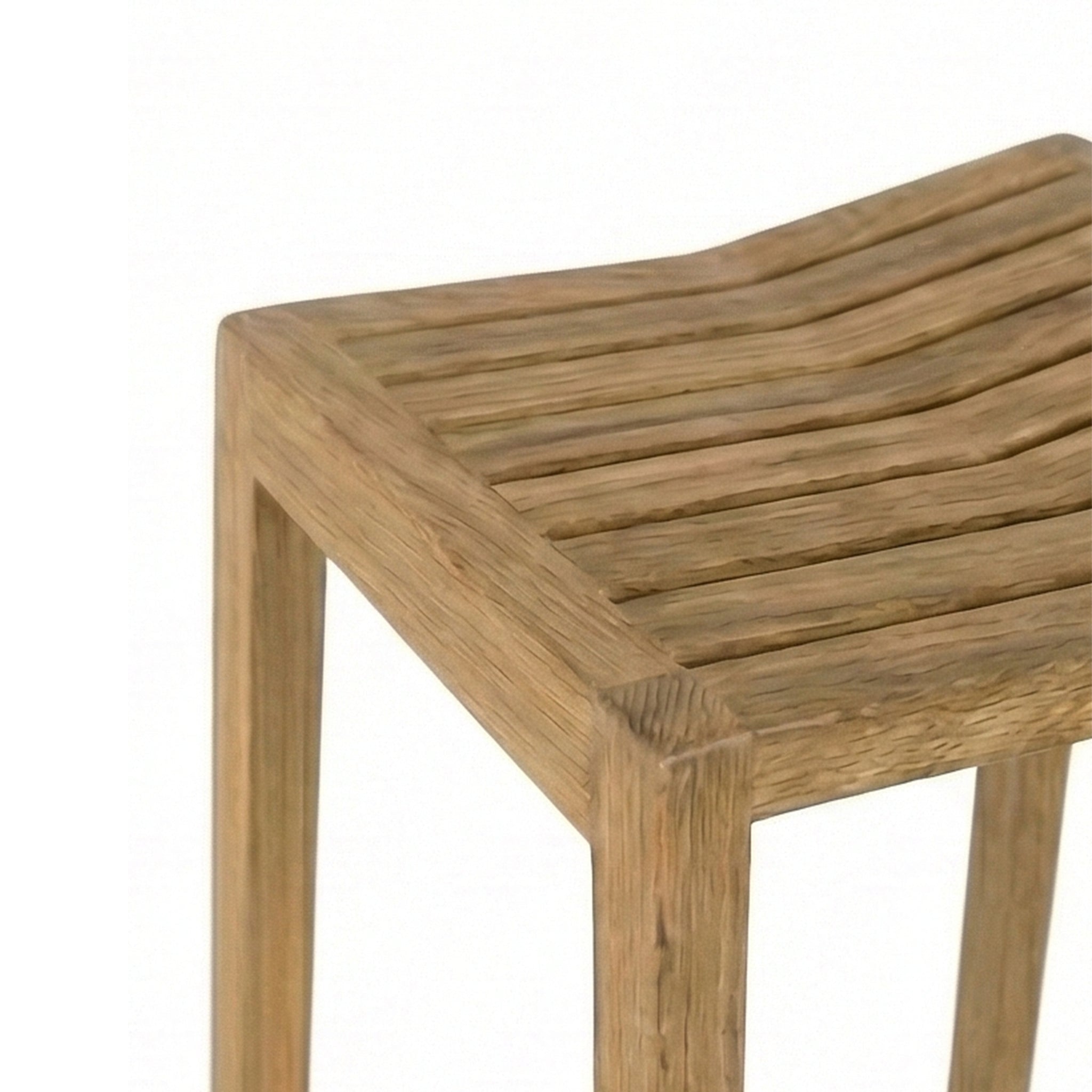 Baptiste Backless Teak Outdoor Bar Stool
