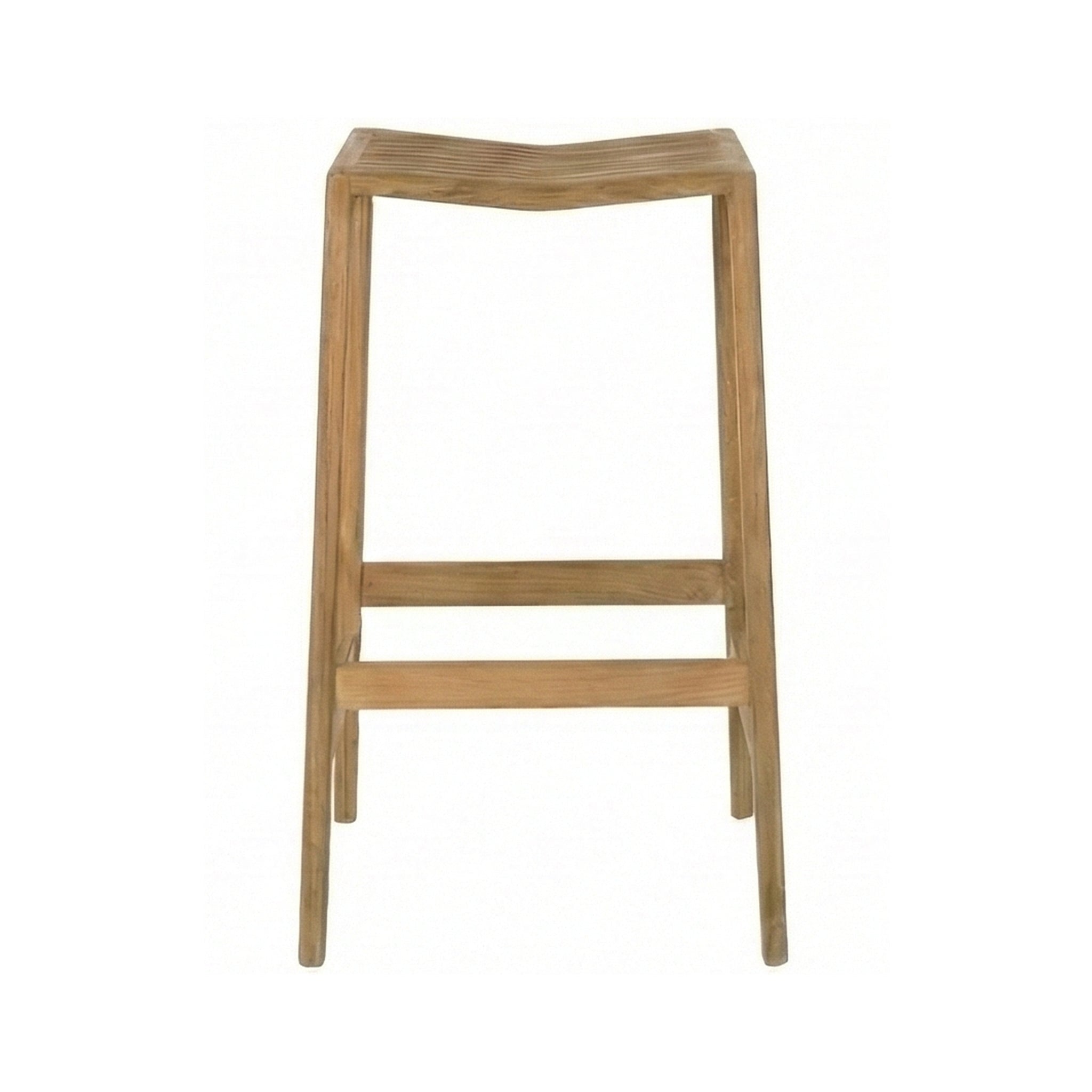 Baptiste Backless Teak Outdoor Bar Stool