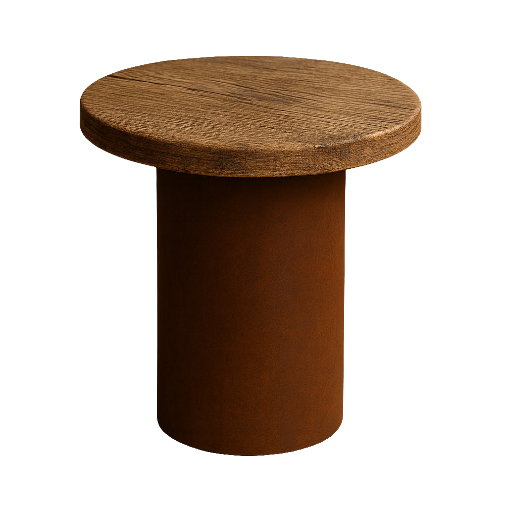 Camsoir Corten Steel & Oak Side Table