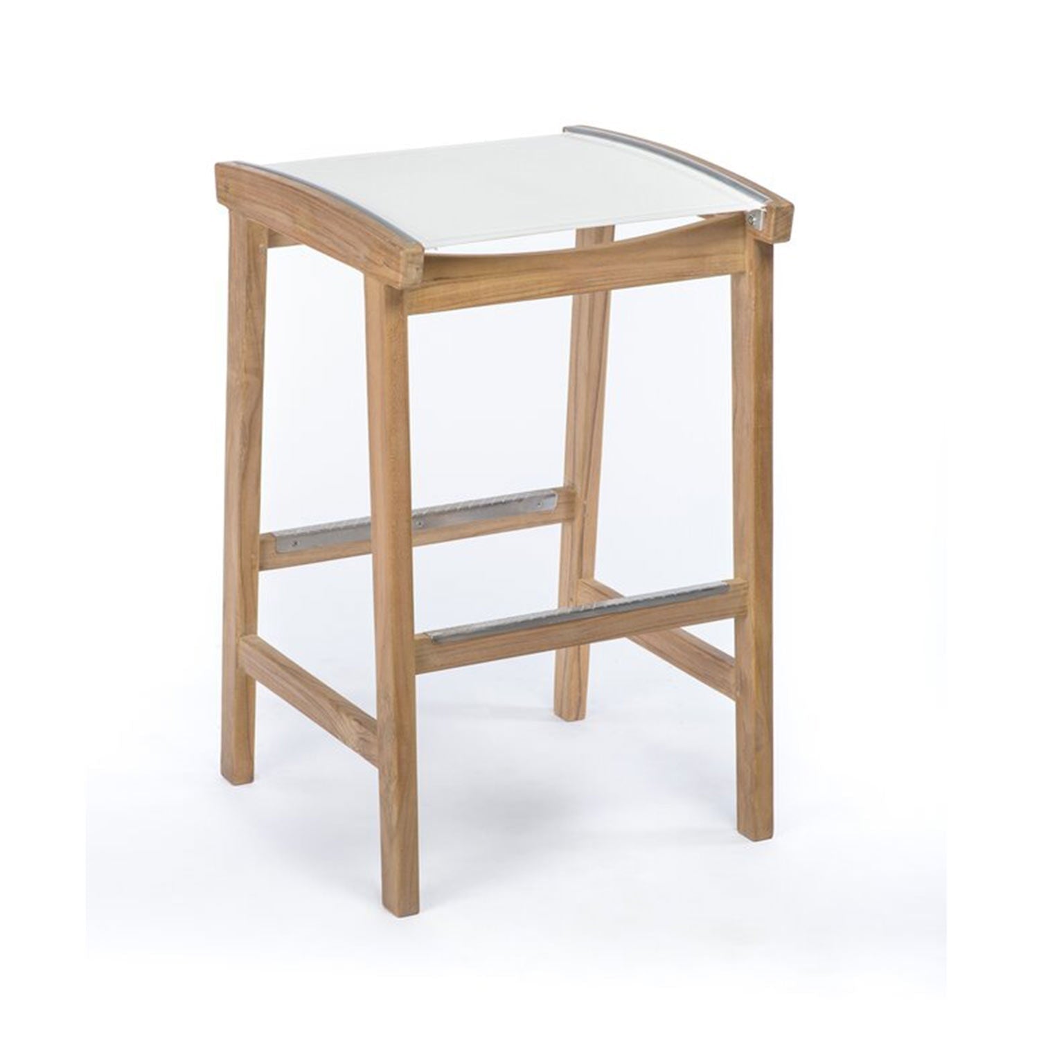Clement Backless Teak Outdoor Bar Stool - NUEMA