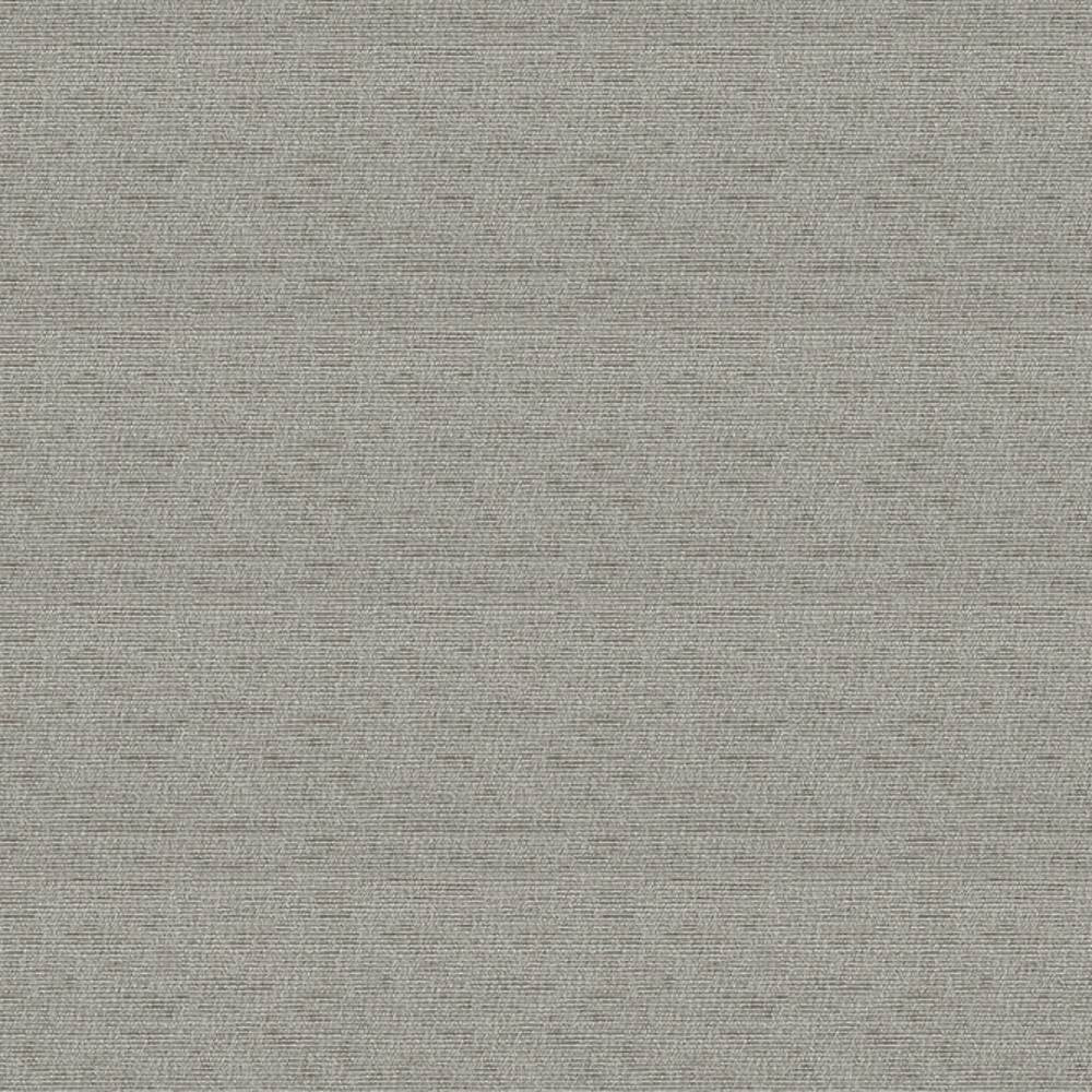 Close-up of neutral beige 100% polyester upholstery fabric showing fine woven texture and subtle horizontal striations, presented as a full 55-inch sofa fabric swatch.