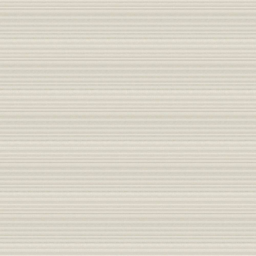 Close-up of cream 100% polyester upholstery fabric showing subtle horizontal stripe texture, ideal for contemporary or modern sofas.