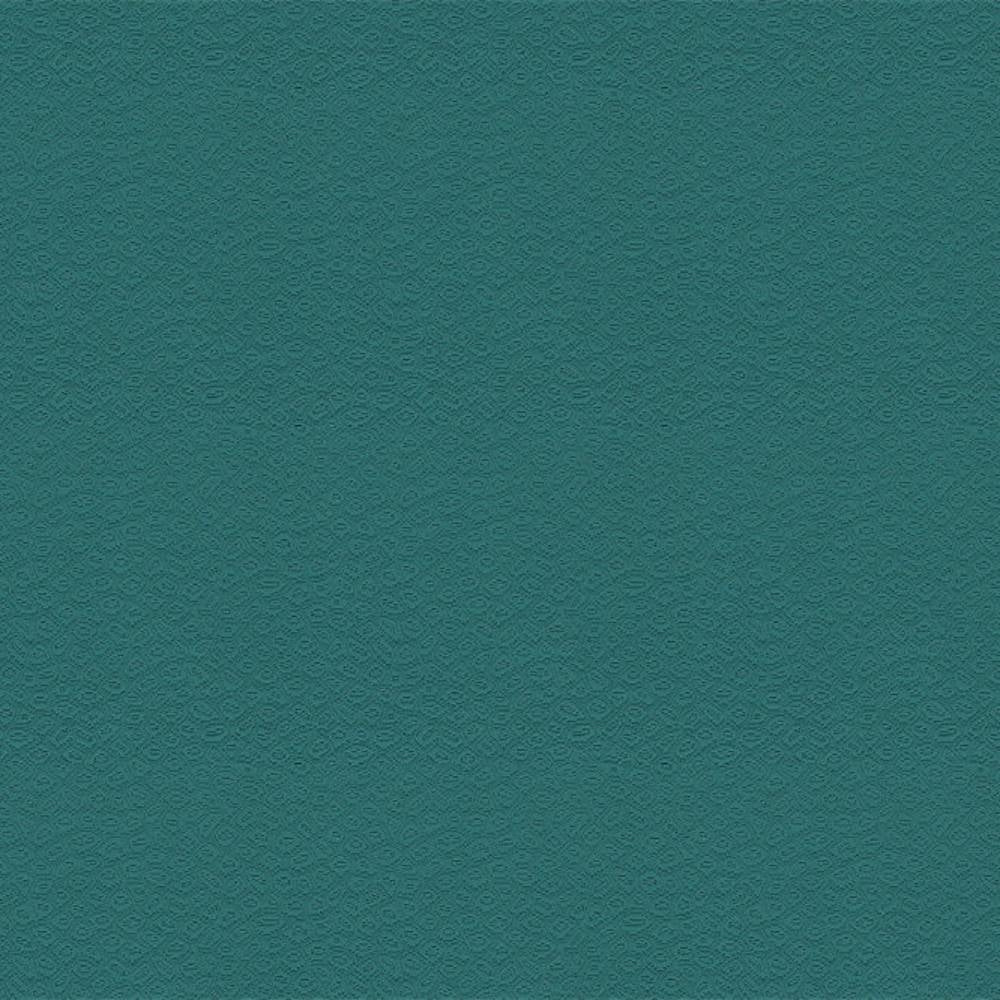 Teal upholstery fabric swatch showing a subtle repeating geometric texture; 50% cotton and 50% polyester, suitable for sofa upholstery.