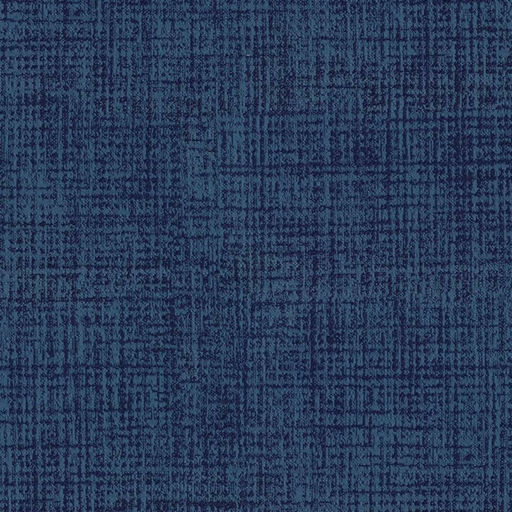 Close-up of navy blue 100% polyester upholstery fabric showing a subtle crosshatch texture, suitable for contemporary sofas and indoor upholstery projects.