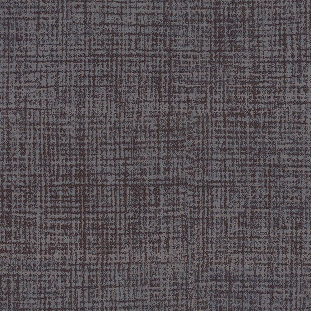 Close-up of a gray crosshatch upholstery fabric swatch with darker linear texture, 100% polyester contemporary material designed for sofa upholstery and modern interiors.