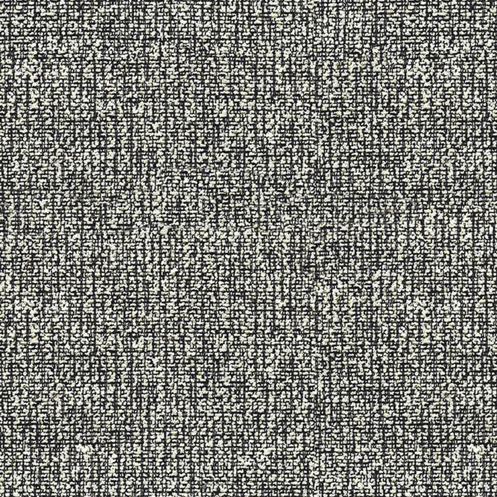 Close-up of a woven 100% polyester upholstery fabric in cream and charcoal tones, showing a tight contemporary texture suitable for sofas.