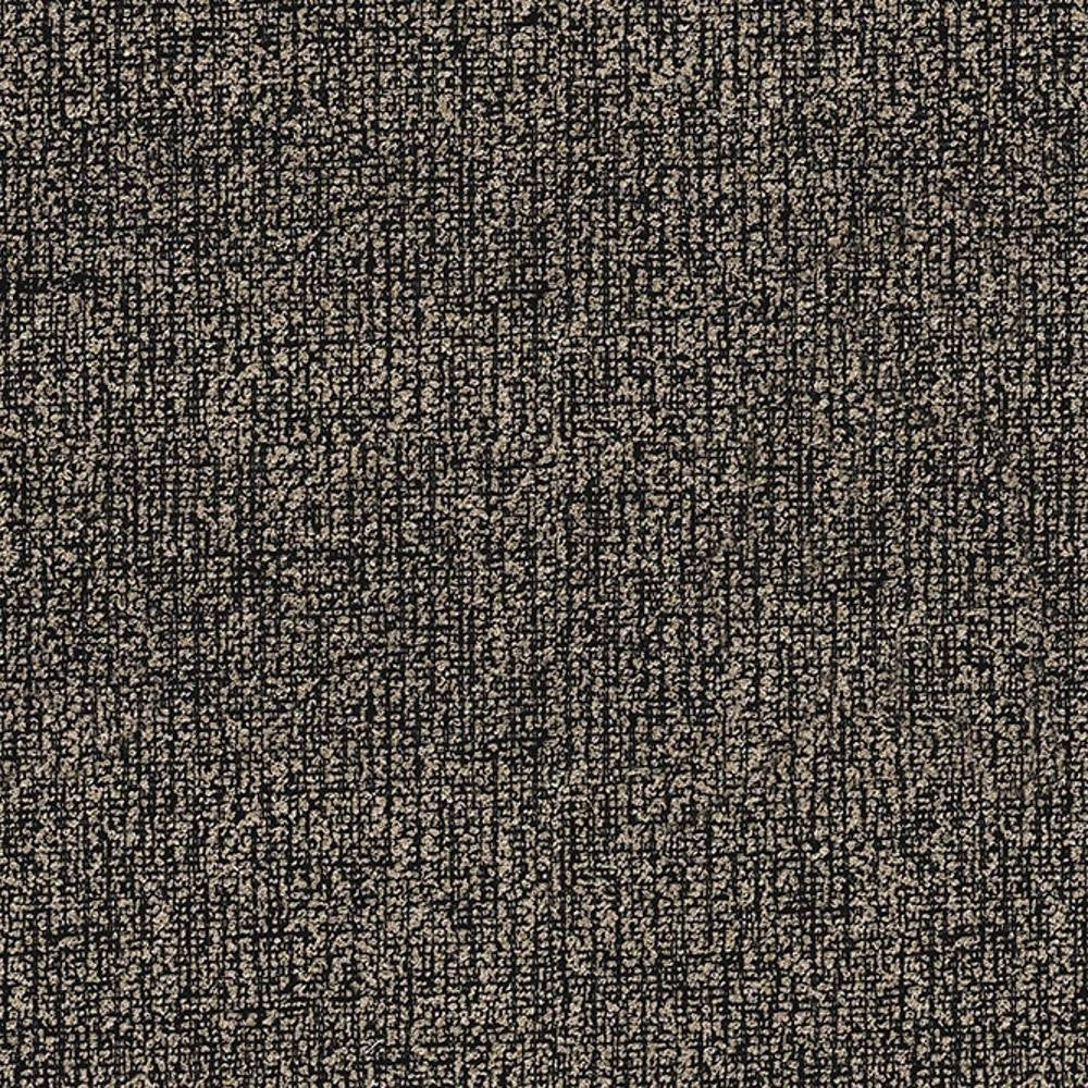 Close-up of neutral beige and dark woven upholstery fabric showing tight crosshatch texture, 100% polyester suitable for contemporary sofa upholstery.