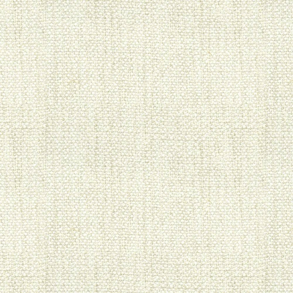 Close-up of an ivory cream woven upholstery fabric swatch in 100% polyester, showing a fine textured basketweave ideal for sofa upholstery.